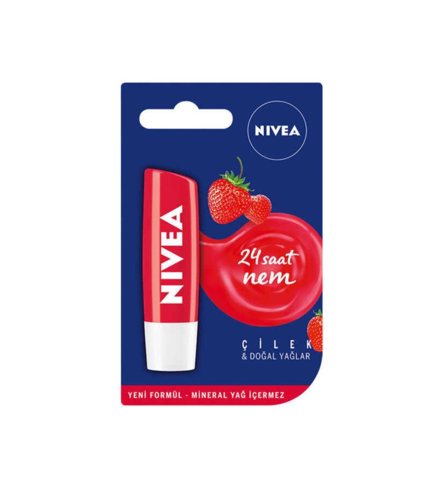 NIVEA Strawberry Flavored Lip Care Cream 4.8 gr