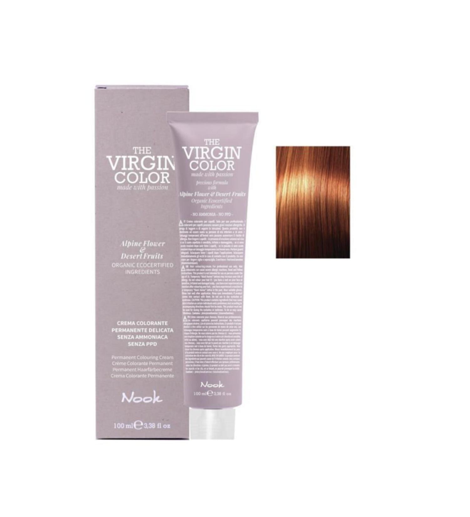 Nook The Virgin Color Ammonia Free Hair Dye 6.43 Dark Blonde Copper Gold 100 ml