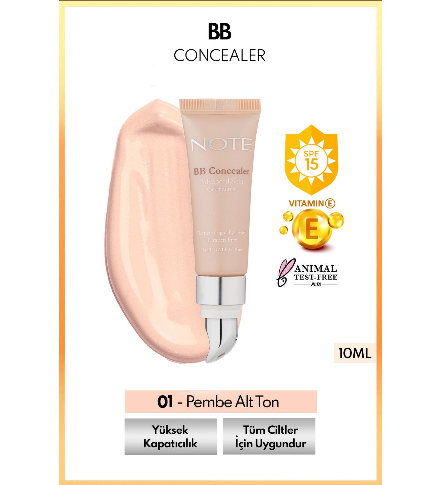Note Cosmetics Bb Concealer Spf 15 Intensive Concealer Metal Head Under Eye Concealer - 01 Light - Buy Online on GoSupps.com