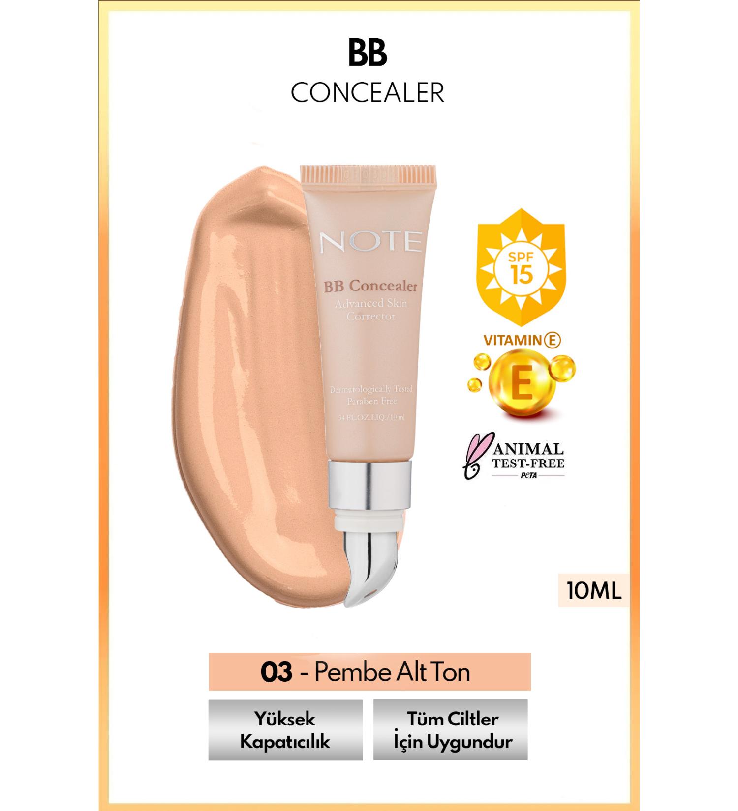 Note Cosmetics Bb Concealer Spf 15 Intensive Concealer Metal Head Under Eye Concealer - 03 Medium Dark - Buy Online on GoSupps.com