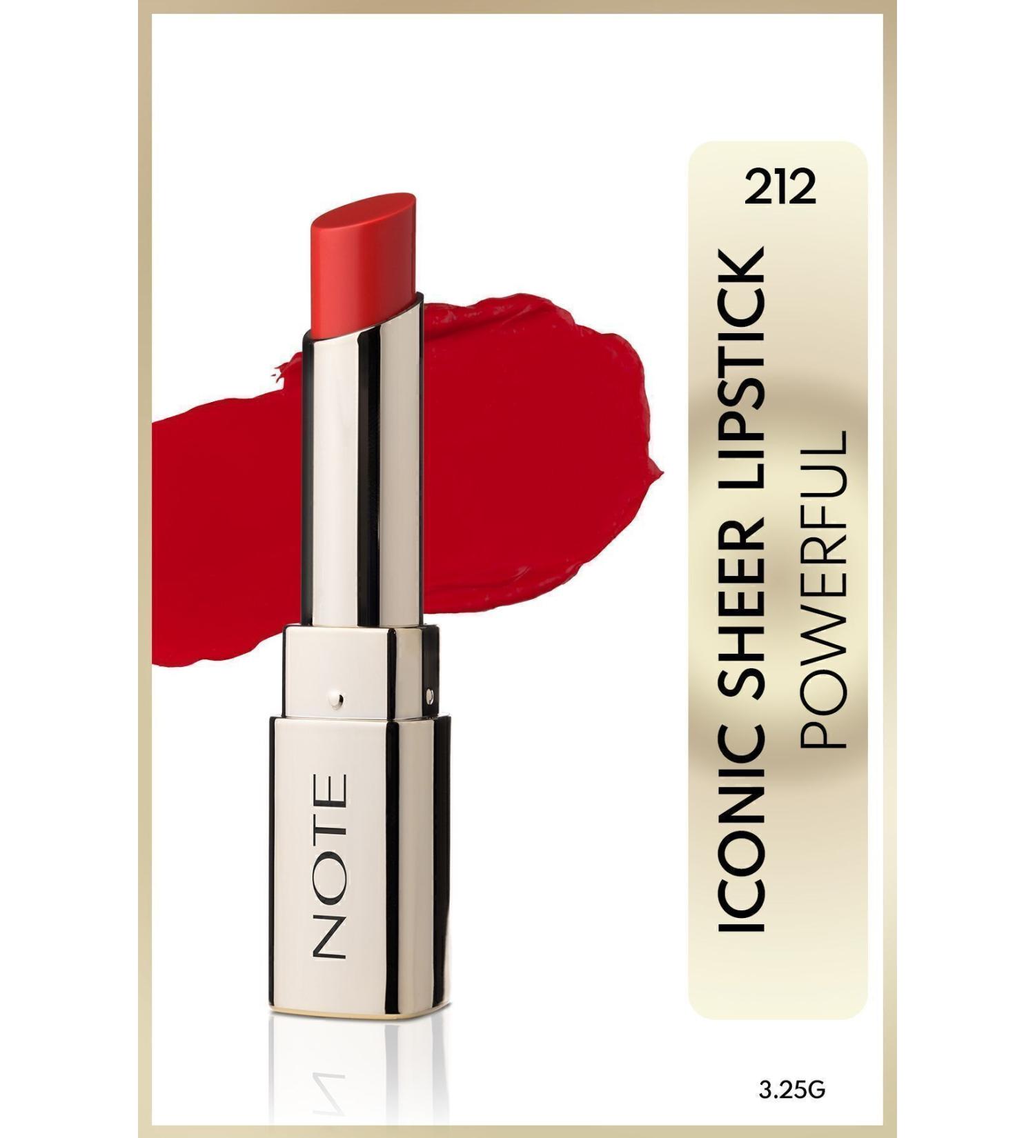 Note Cosmetics Light and Soft Moisturizing Lipstick - 212 Powerful - Red Passi.5175