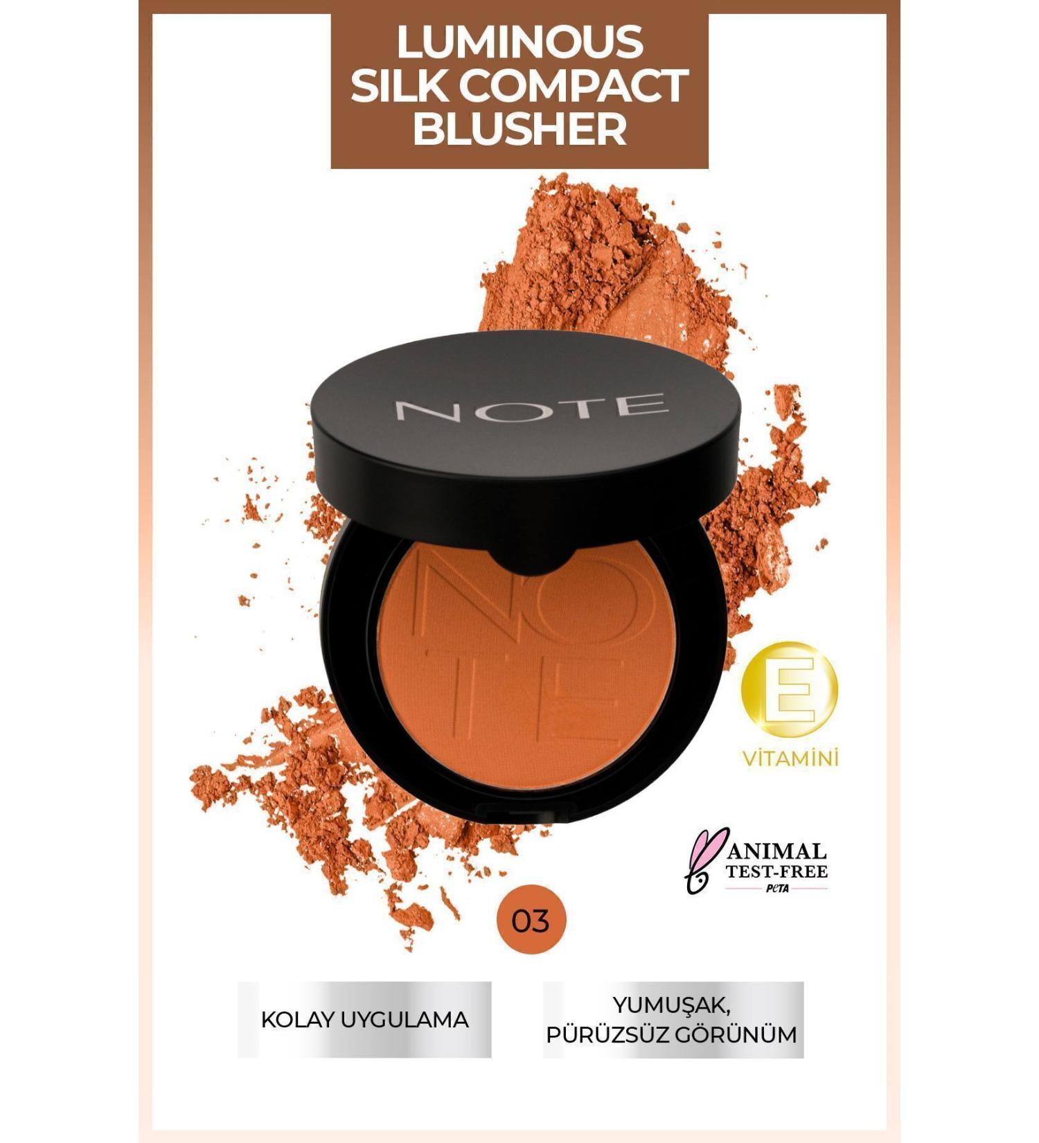 Note Cosmetics Luminous Silk Compact Blusher Powder Blush - 03 Coral - Buy Online on GoSupps.com