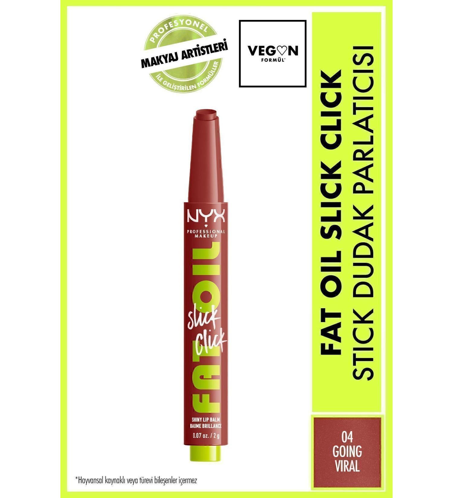 NYX Professional Makeup Fat Oil Slick Click Shine Moisturizing Nude Lip Balm - 04 Going Viral - Buy Online on GoSupps.com