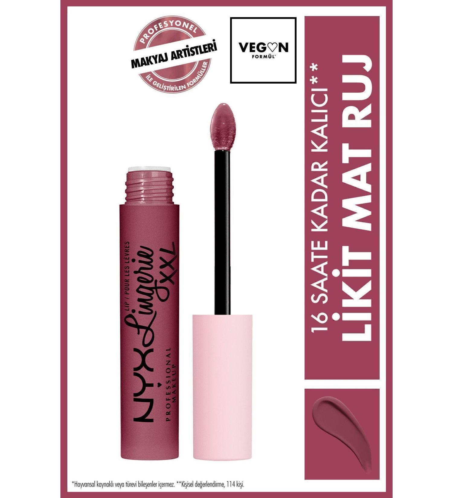 NYX Professional Makeup Likit Mat Ruj - Lip Lingerie Xxl Matte Liquid Lipstick Bust Ed - Buy Online on GoSupps.com
