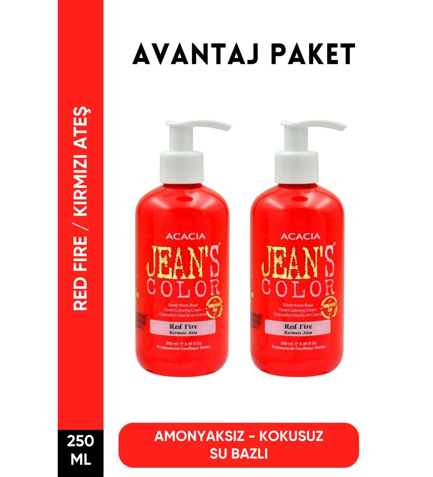 jeans color Ammonia Free Red Fire Colored Hair Dye 250 Ml x2 Pieces Odorless Water Based Red Fire Hair Dye - Buy Online on GoSupps.com