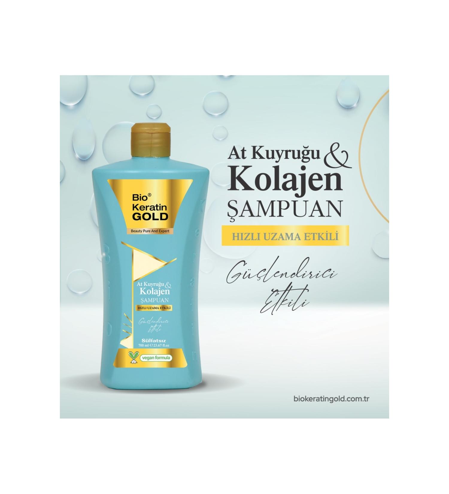 Bio Keratin Gold Horsetail & Collagen Fast Growth Effective Sulfate-Free Shampoo 700 ml