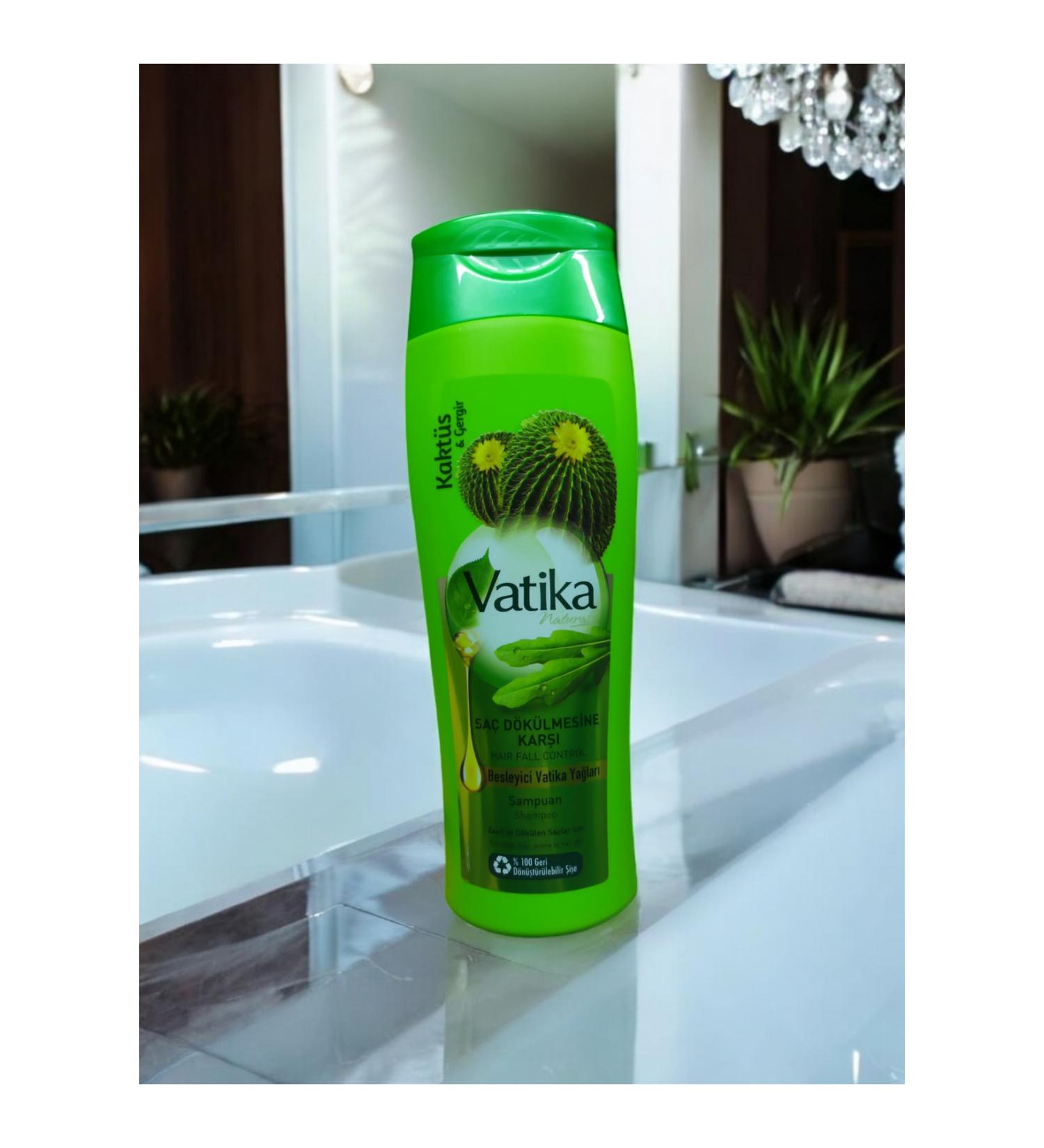 Vatika Naturals Cactus & Gergir Essence Shampoo 400ml - Herbal Formula Against Hair Loss - Buy Online on GoSupps.com