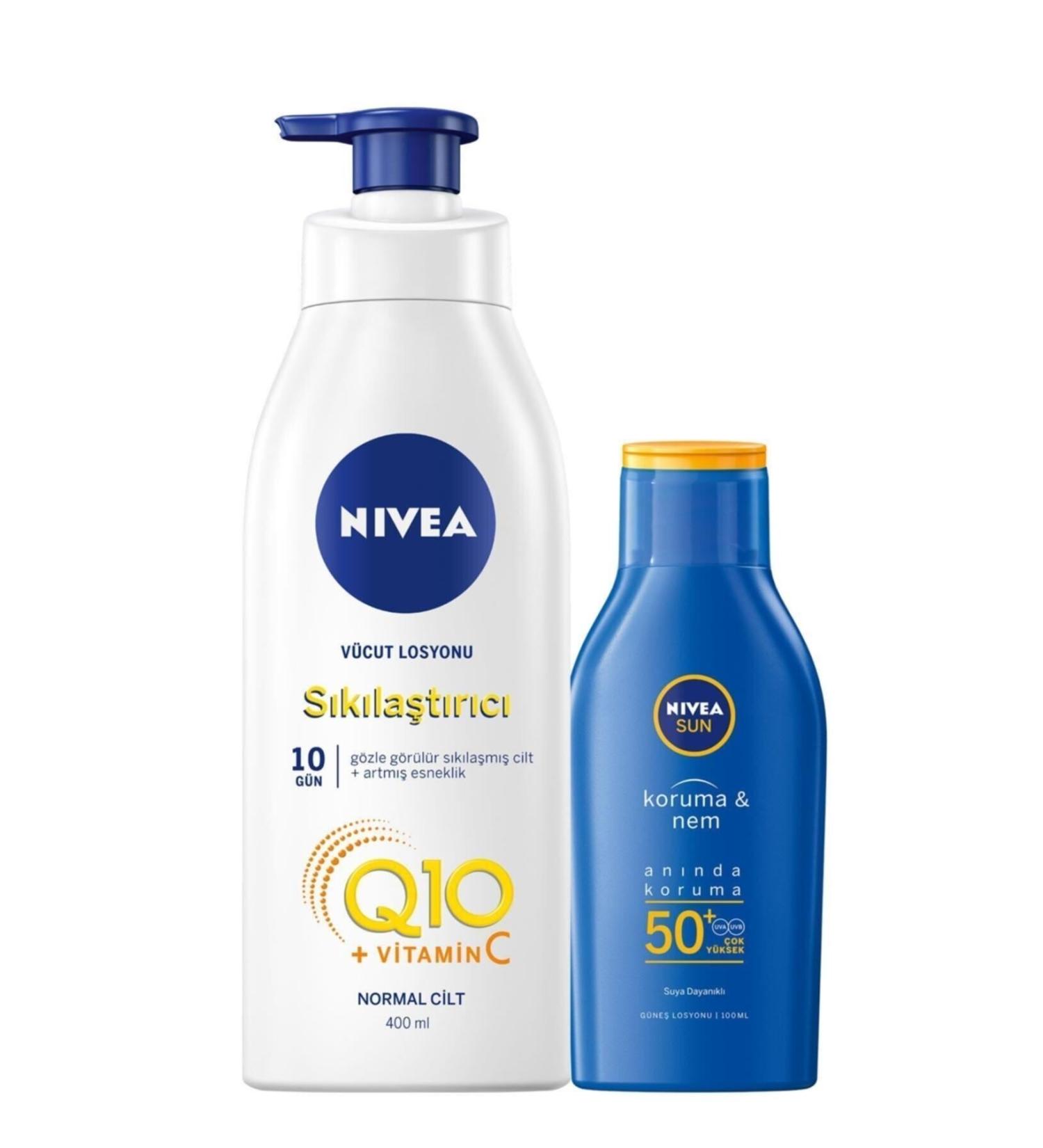 NIVEA Q10 Firming Body Lotion 400 ml + Sun Lotion Spf50 100 ml
