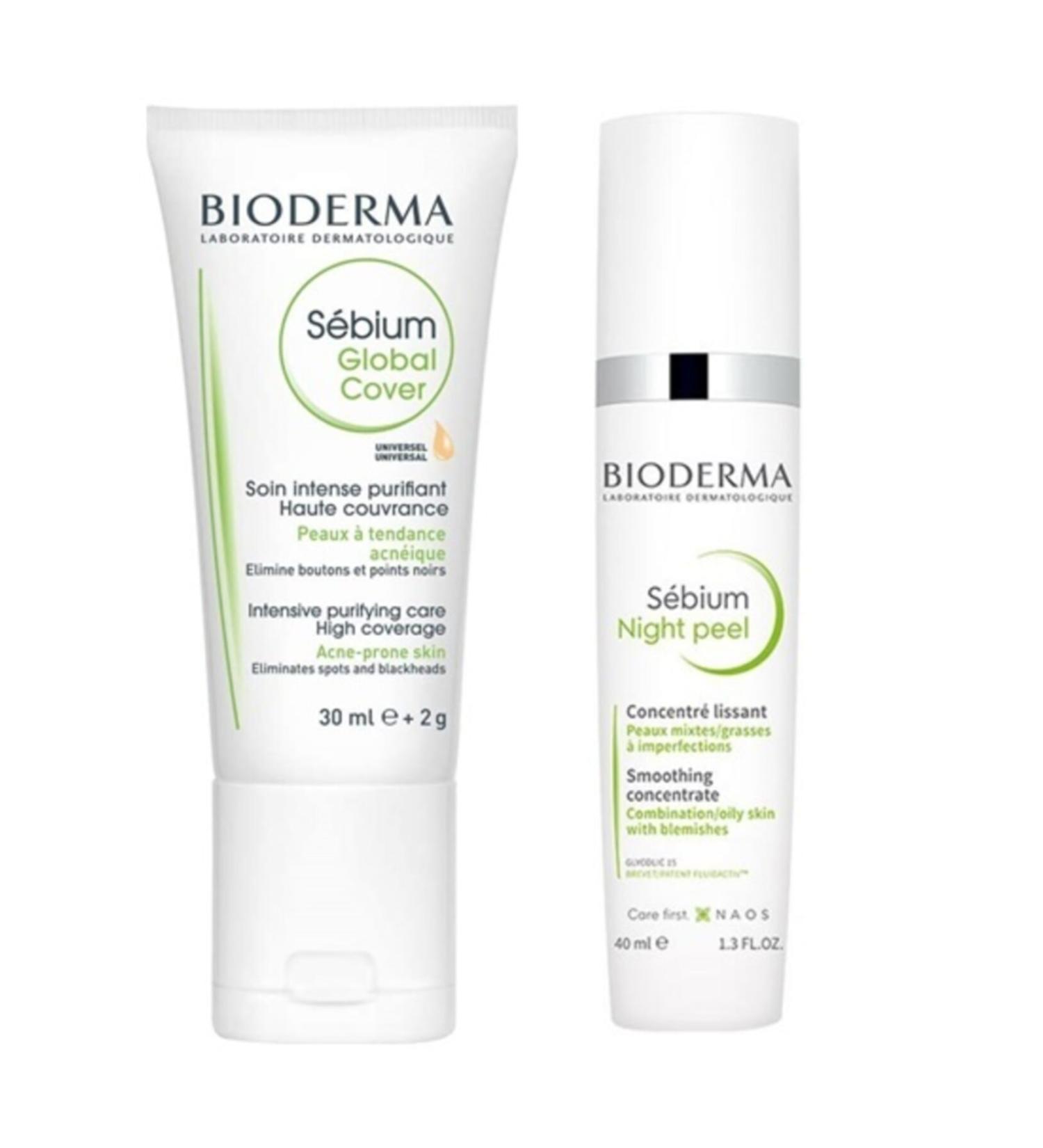 Bioderma Sebium Global Cover 30 Ml + Sebium Night Peel 40 Ml