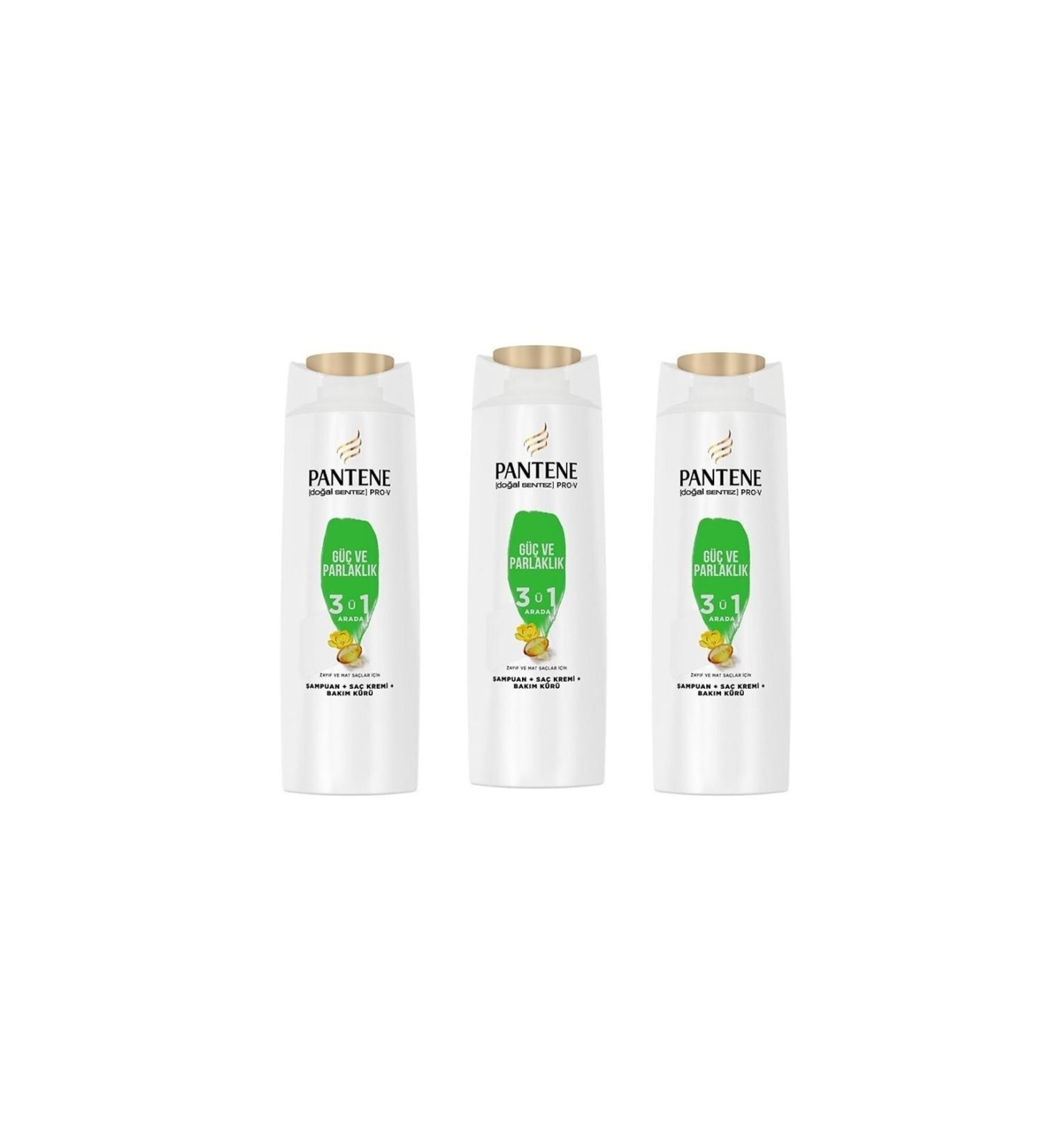 Pantene Natural Synthesis Power and Shine 3 in 1 Shampoo 350 Ml 8006540476307 (3 Pieces)