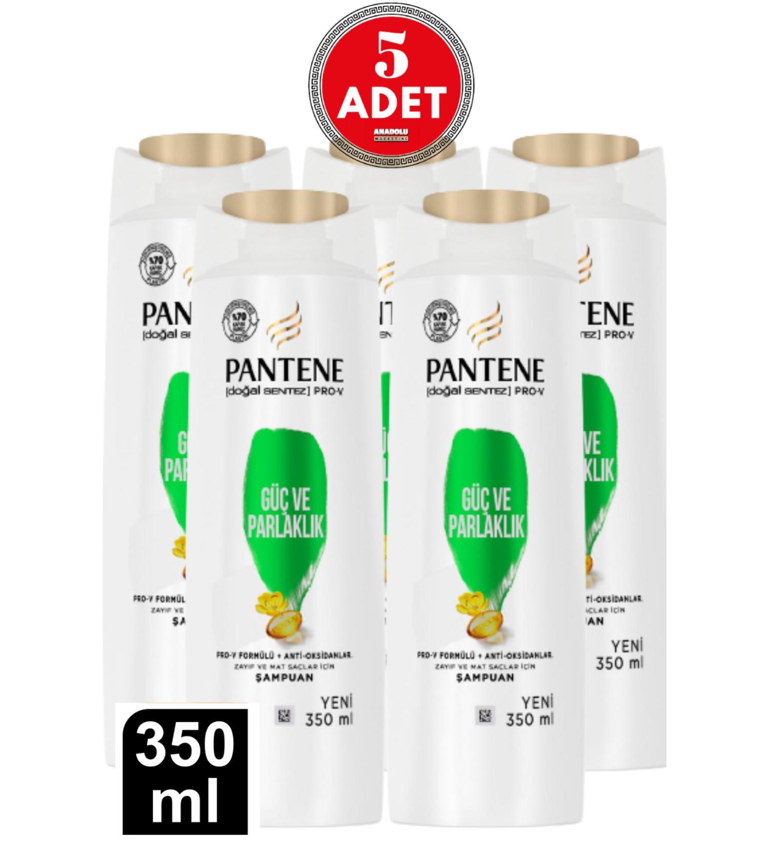 Pantene Natural Synthesis Power and Shine Shampoo 350 Ml 5 Pieces - Buy Online on GoSupps.com