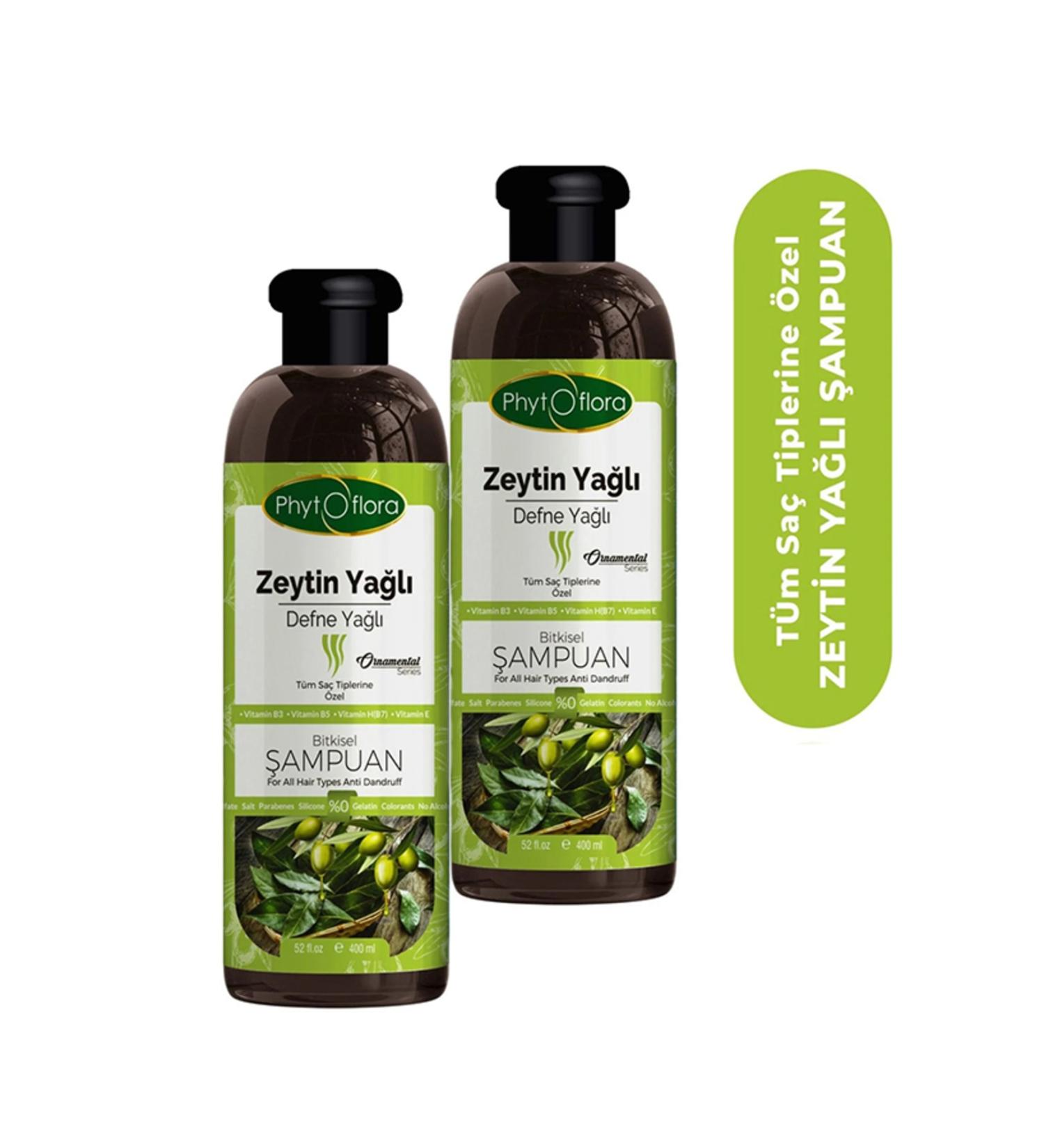 Phytoflora Salt-Free Herbal Shampoo with Olive Oil for All Hair Types 400 Ml 2 Pieces