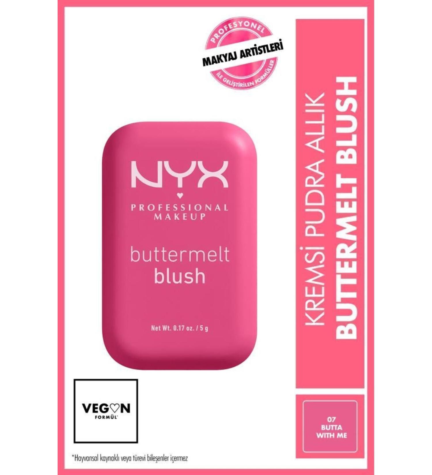 NYX Professional Makeup Buttermelt Blush Creamy Pink Powder Blush - 07 Butta With Me - Buy Online on GoSupps.com
