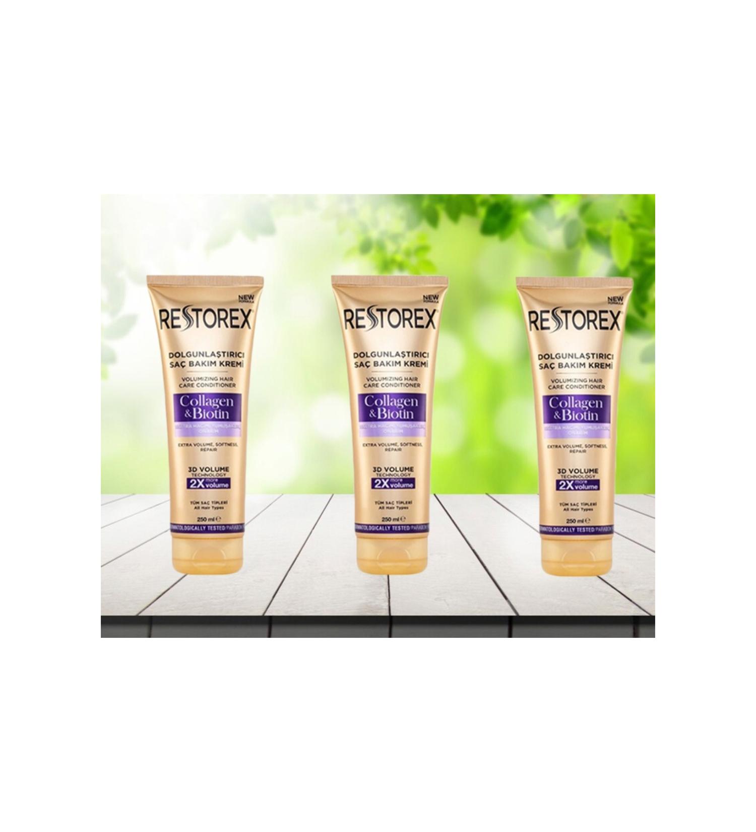 Restorex Volumizing Hair Care Cream Collagen & Biotin 250 Ml 3 Pieces - Buy Online on GoSupps.com