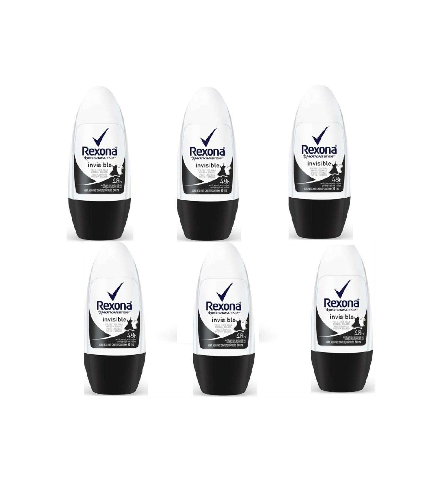 Rexona Women's Roll On Invisible Black & White Clothes 50 Ml -
