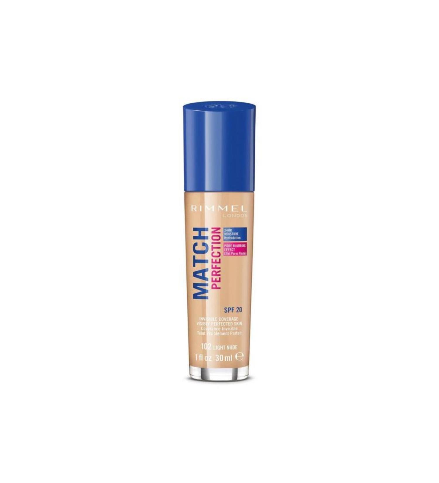 Rimmel London MATCH PERFECTION FOUNDATION NO:102 LIGHT NUDE - Buy Online on GoSupps.com