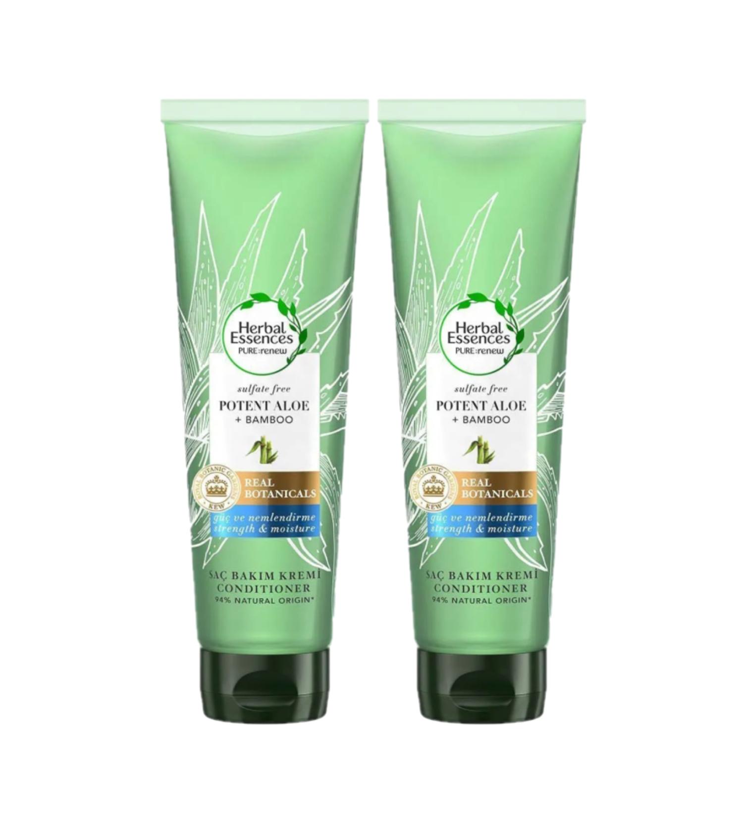 Herbal Essences Sulfate-Free Strength & Moisture Aloe Bamboo Conditioner 275ml x2PCS