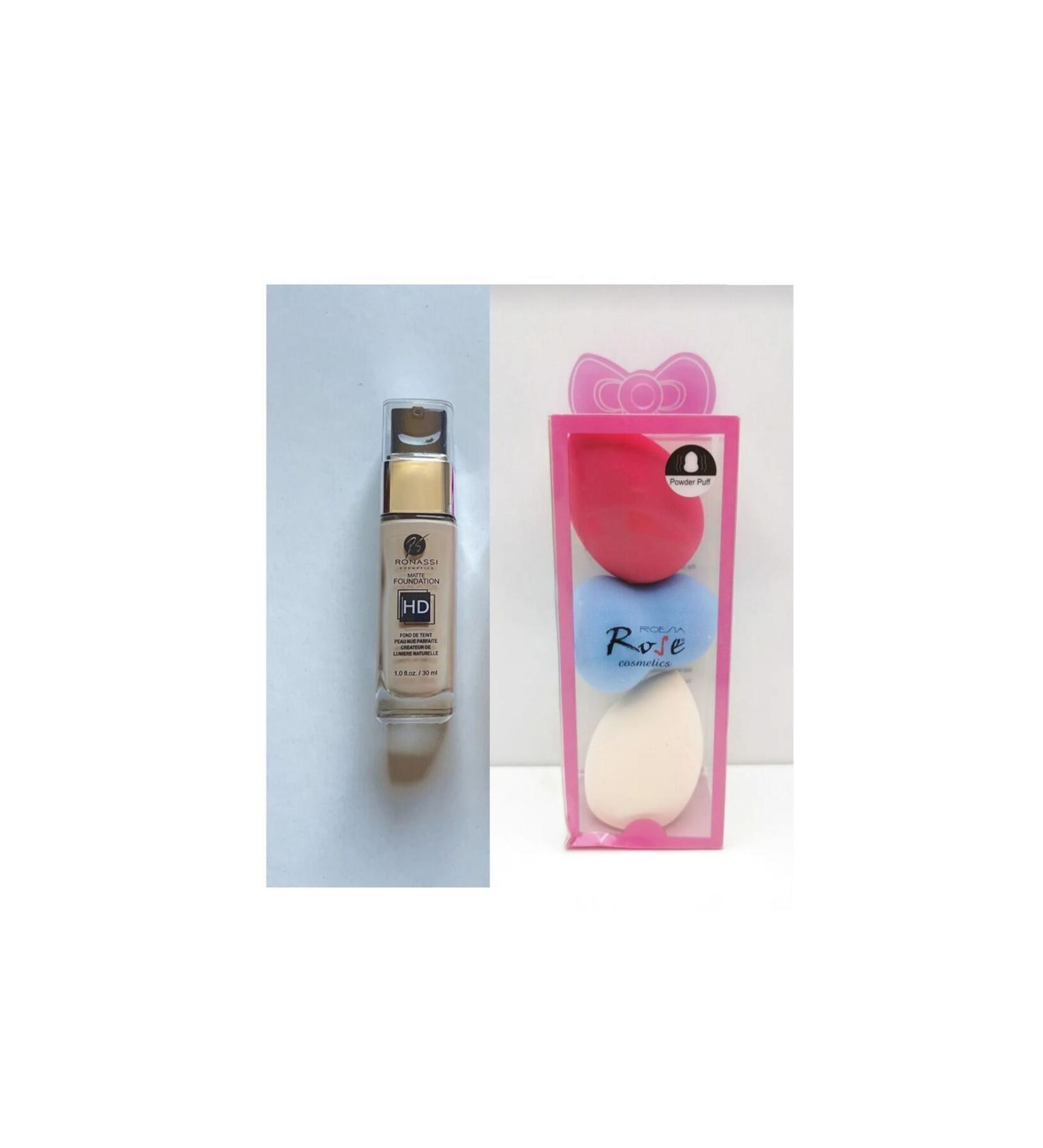 RS Ronassi Cosmetics Rs Ronassi Matte Foundation 30ml -03- And 3-Piece Pear Makeup Sponge Set - Buy Online on GoSupps.com
