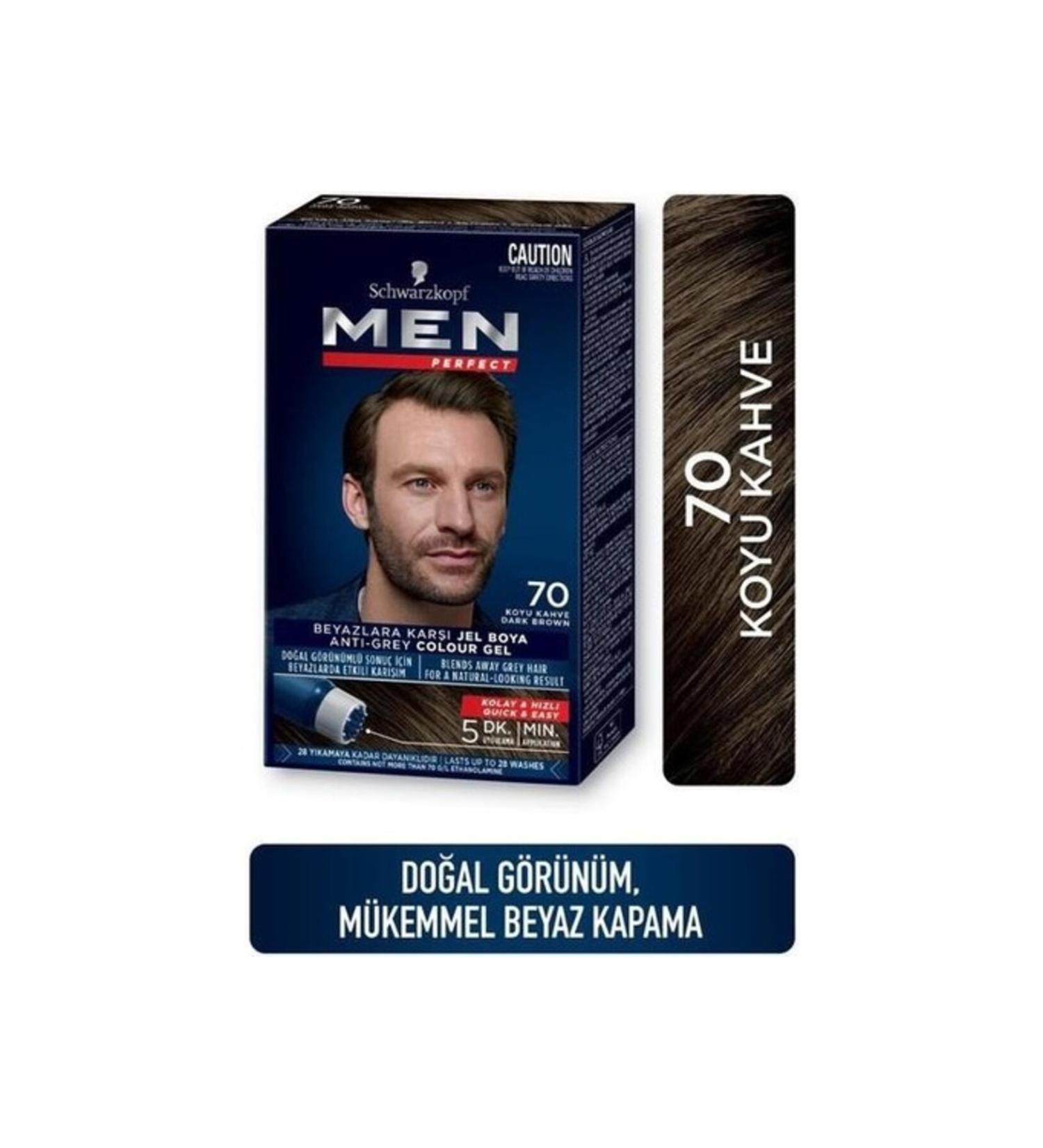 Schwarzkopf Men Perfect Anti-White Gel Color 70 Dark Brown