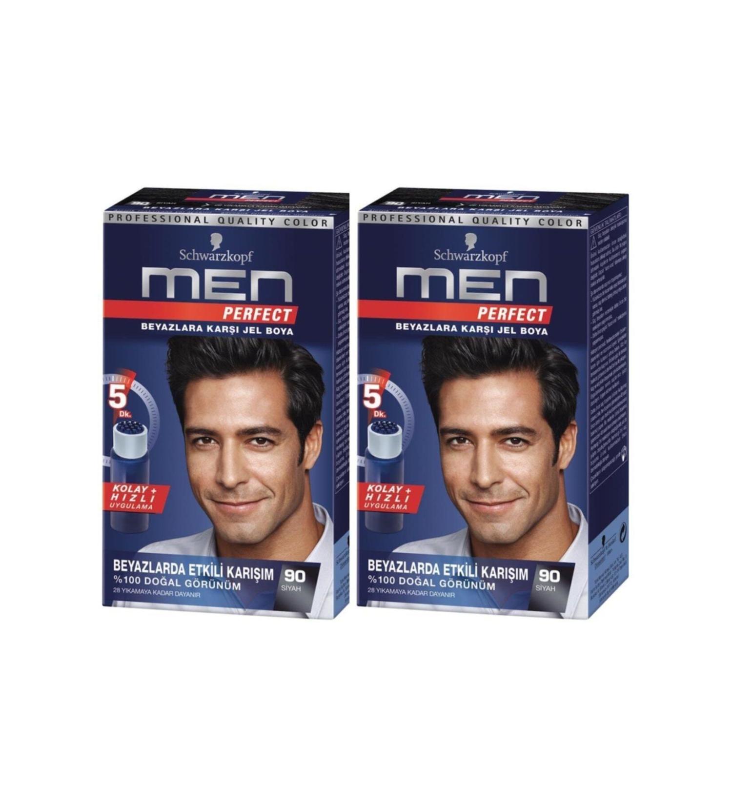 Schwarzkopf Perfect Men 90 Black Hair Dye x 2 Pieces