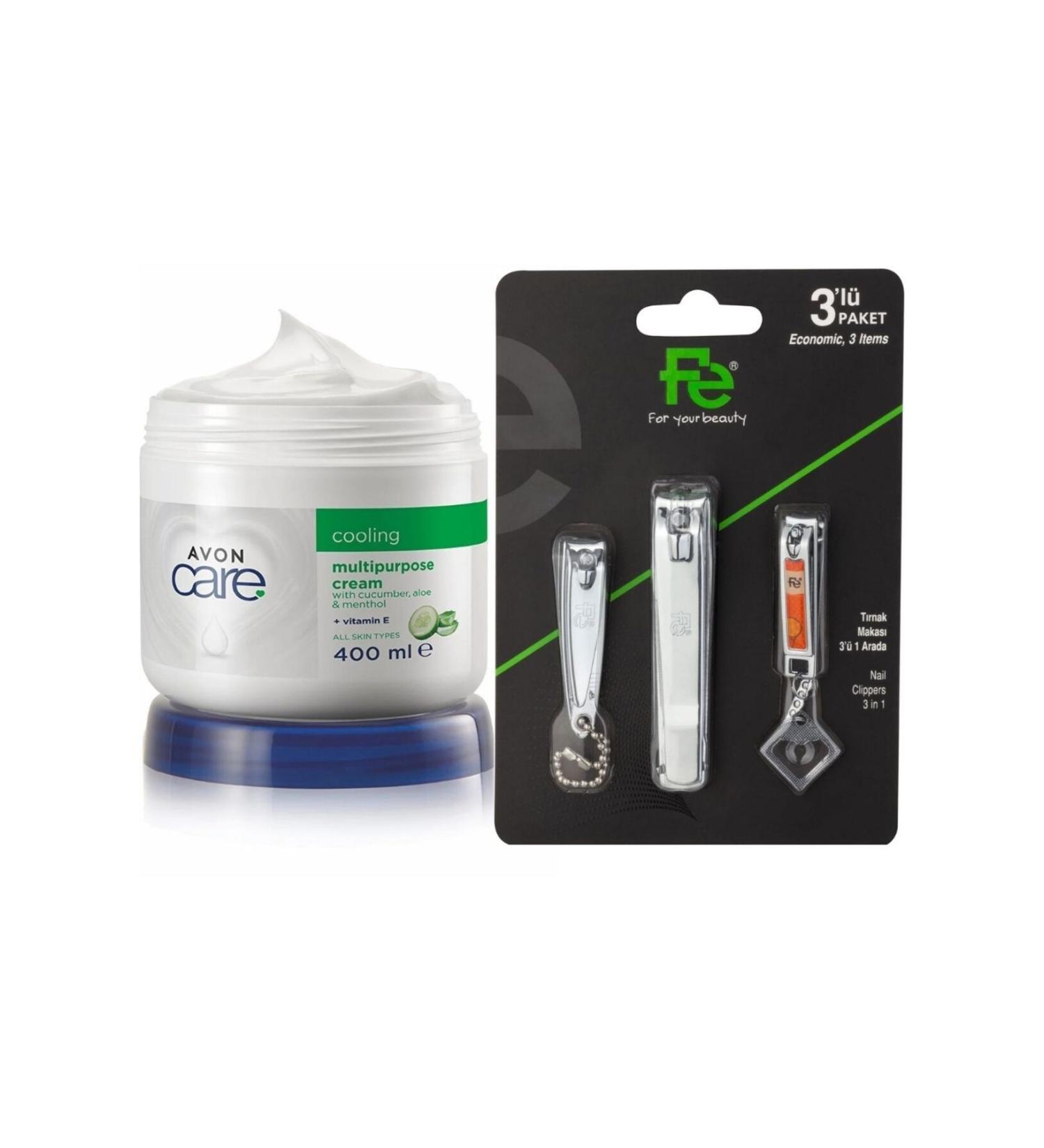 Avon Cucumber Extract Multi-Purpose Cream 400 ml - Nail Clippers - Small and Large Baby Nail Clippers