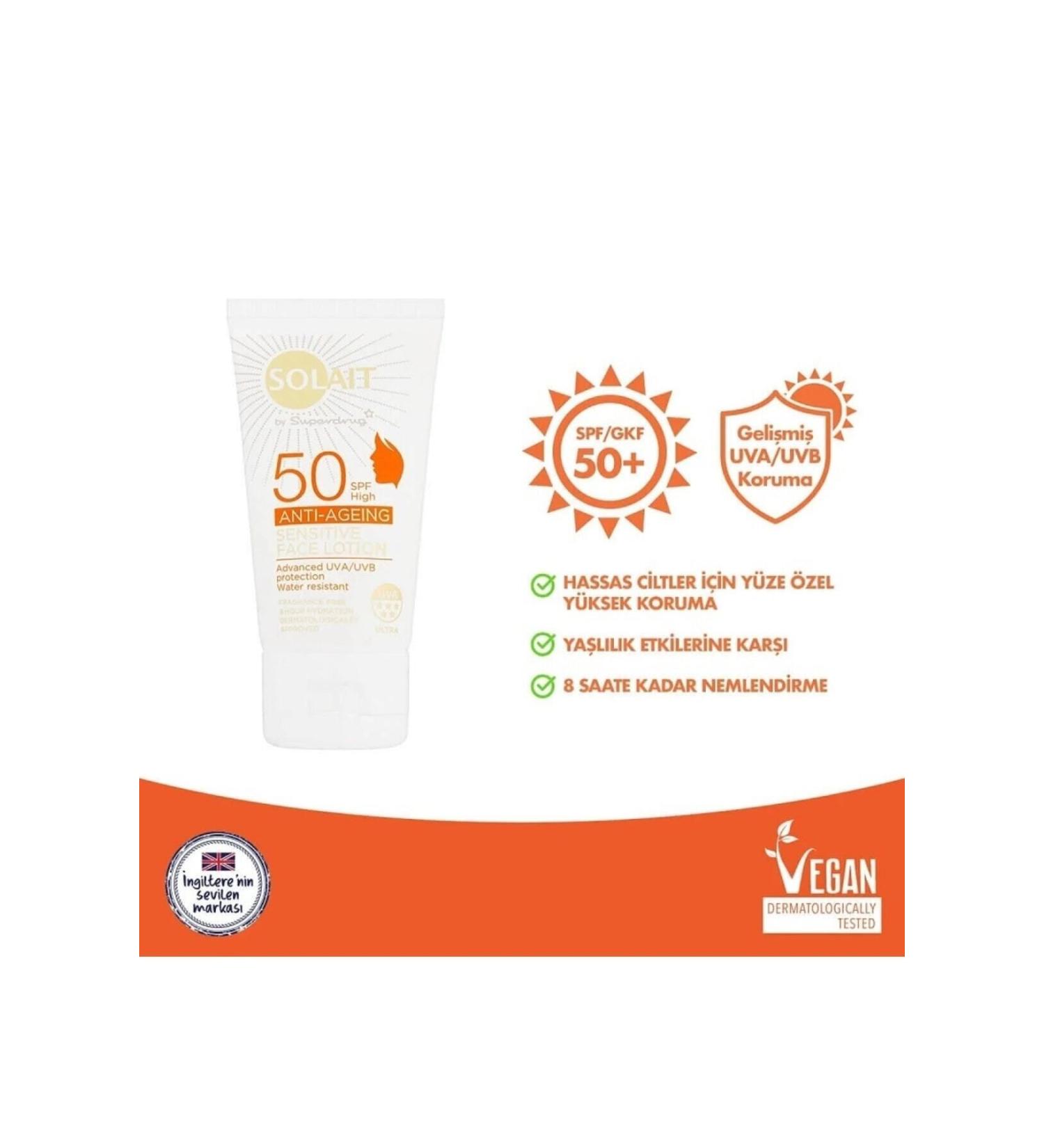 Solait Anti Age Spf 50 Sun Cream Sensitive Skin 50 Ml