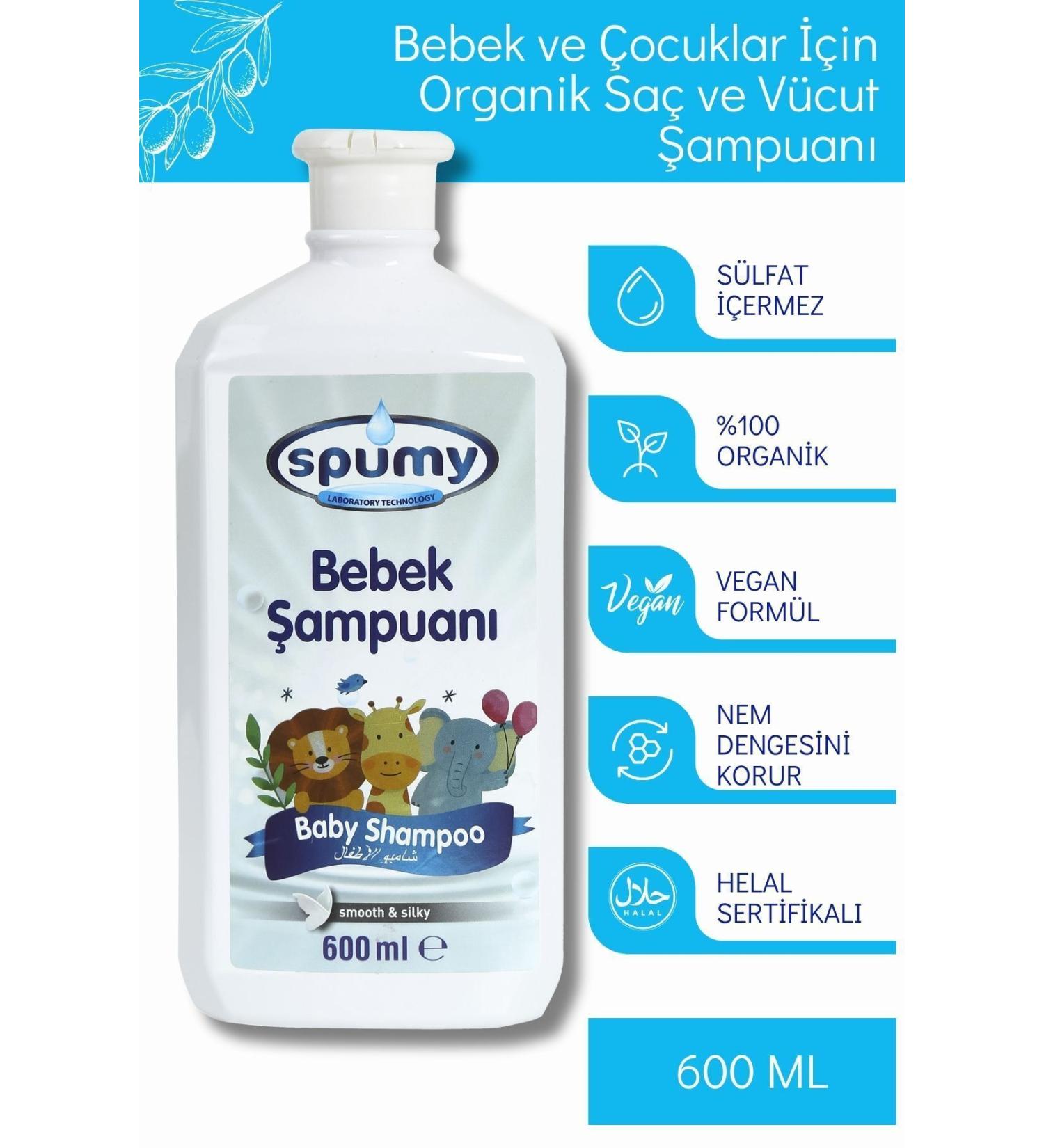 Spumy Organic Certified Sensitive Hair and Body Baby Shampoo - 600 ml - Buy Online on GoSupps.com