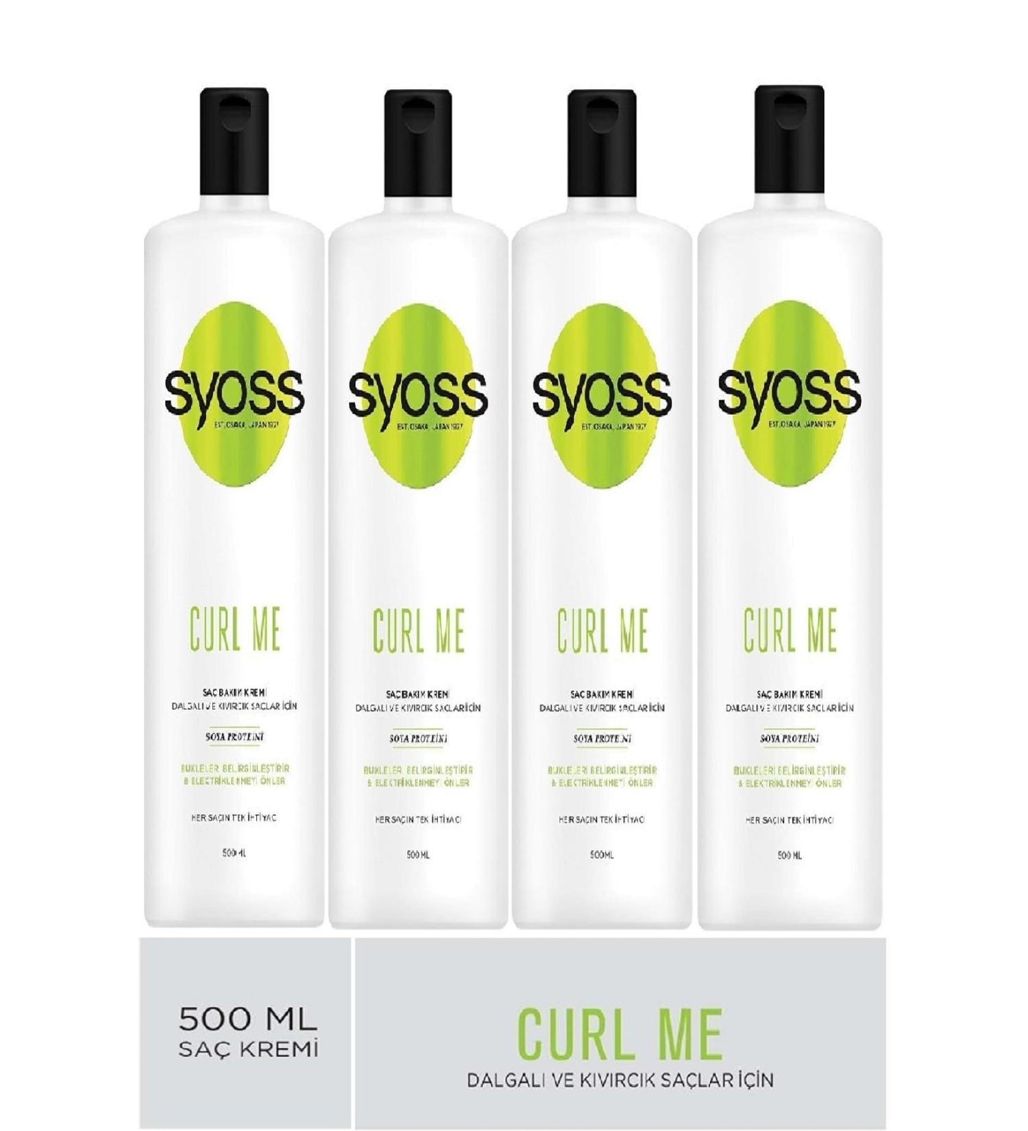 Syoss Curle Me Soy Protein Hair Care Cream for Wavy and Curly Hair 500 Ml X 4 Pieces - Buy Online on GoSupps.com
