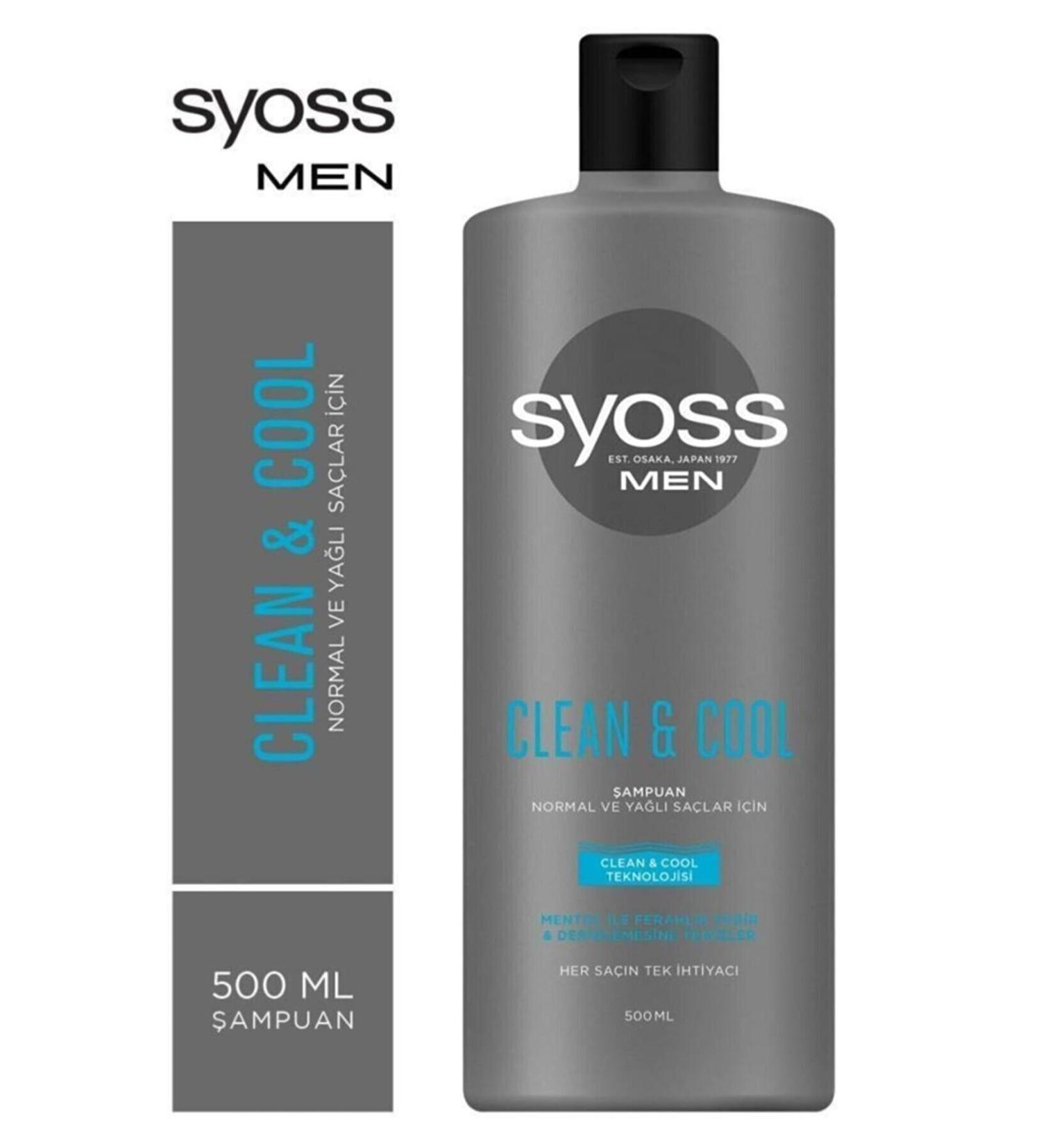 Syoss Men Clean & Cool Shampoo For Normal And Oily Hair 500 Ml