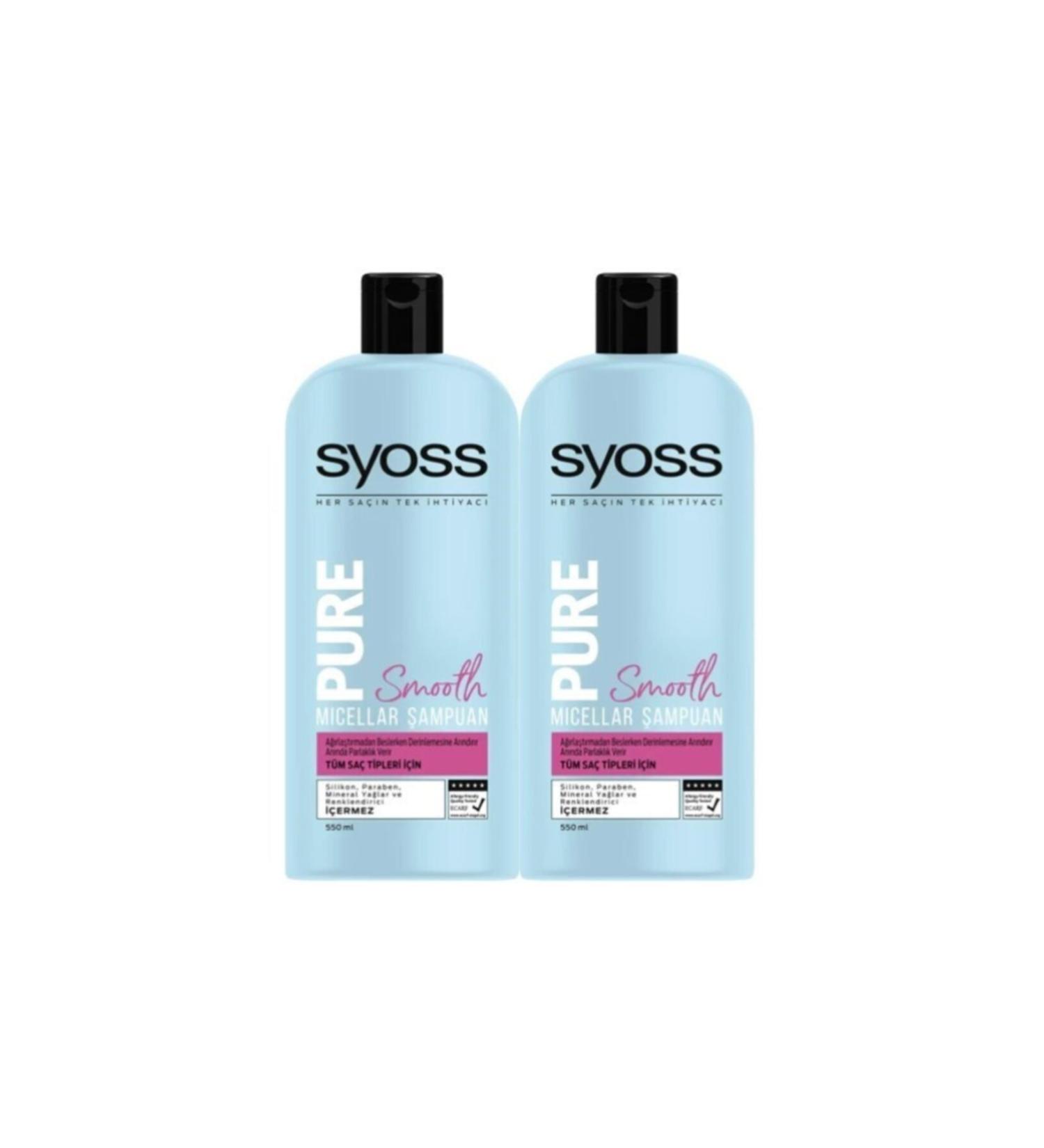 Syoss Shampoo 550 Ml Pure X 2 Pieces 8697950211338-2