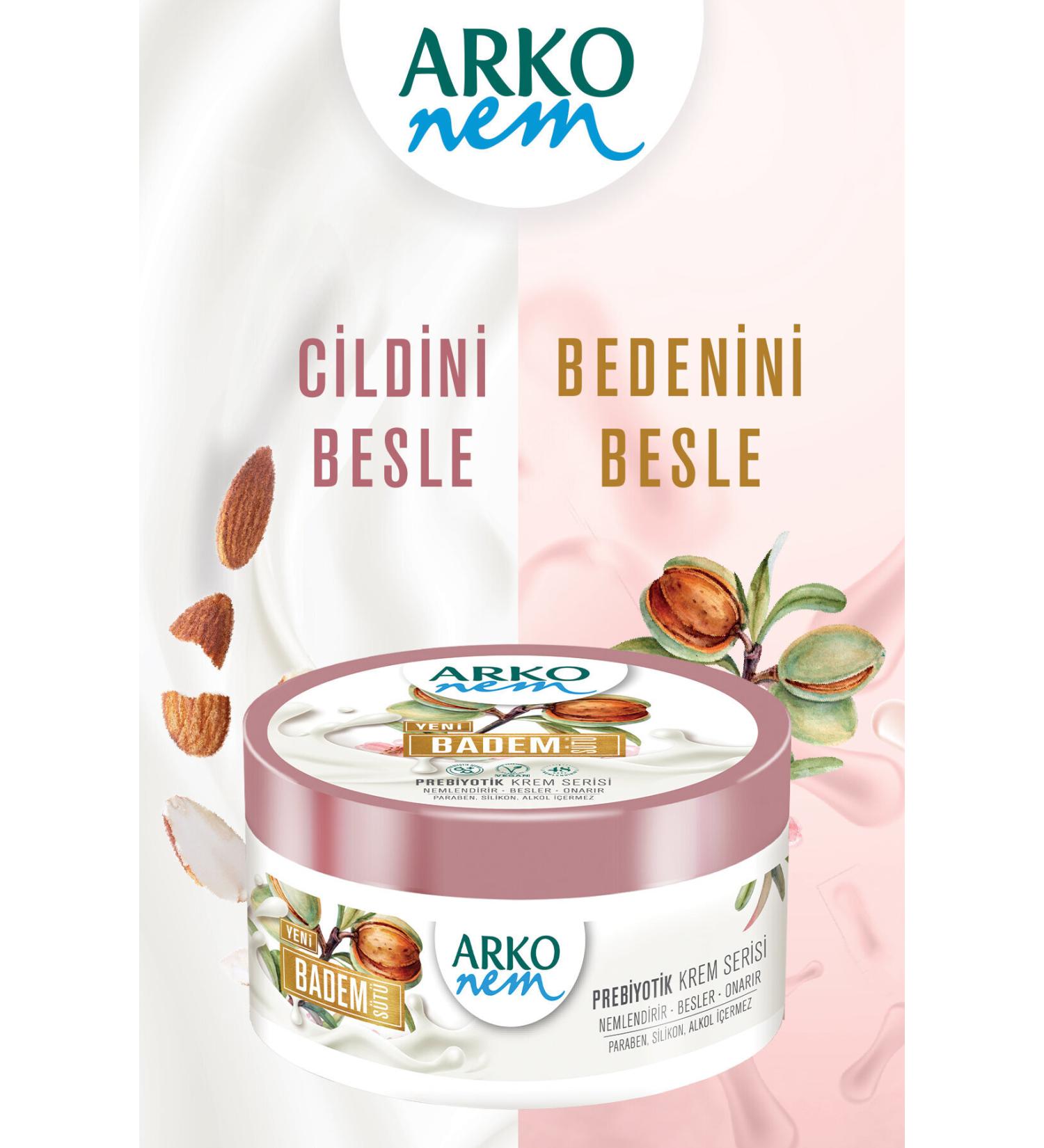 Arko Nem Prebiotic Cream Series Almond Milk 250 Ml