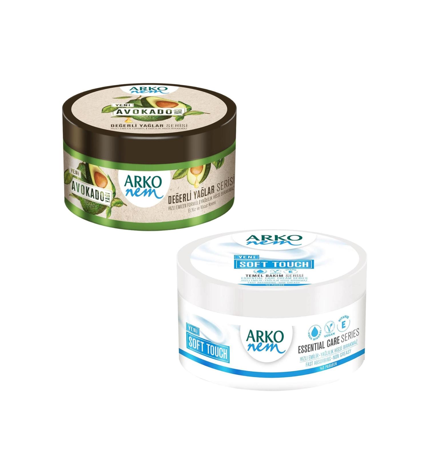 Arko Nem Precious Oils Avocado Oil 250 Ml + Soft Touch Moisturizing Cream 250 Ml
