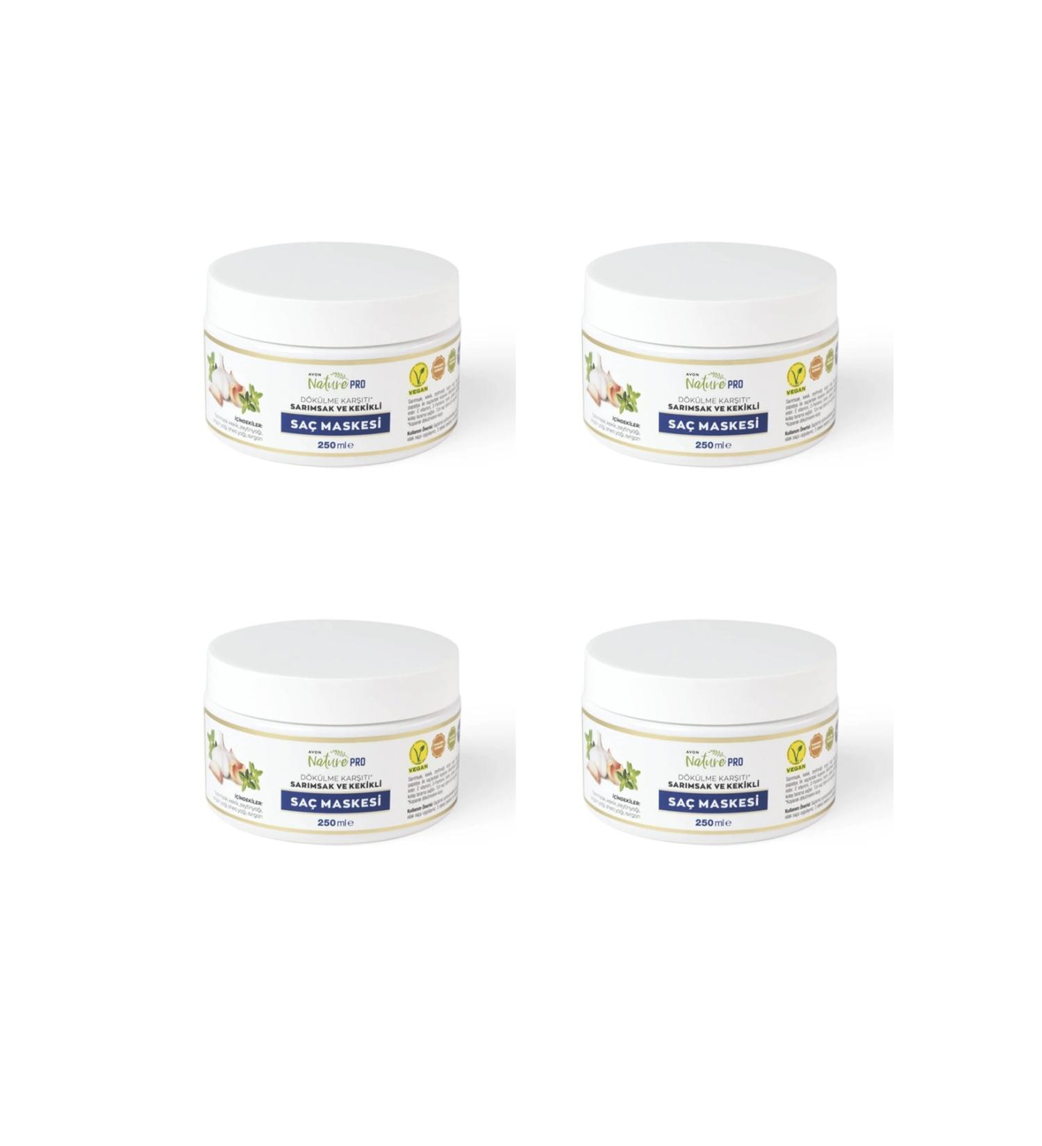 Avon 4 Pieces Naturepro Garlic and Thyme Hair Mask - 250ml