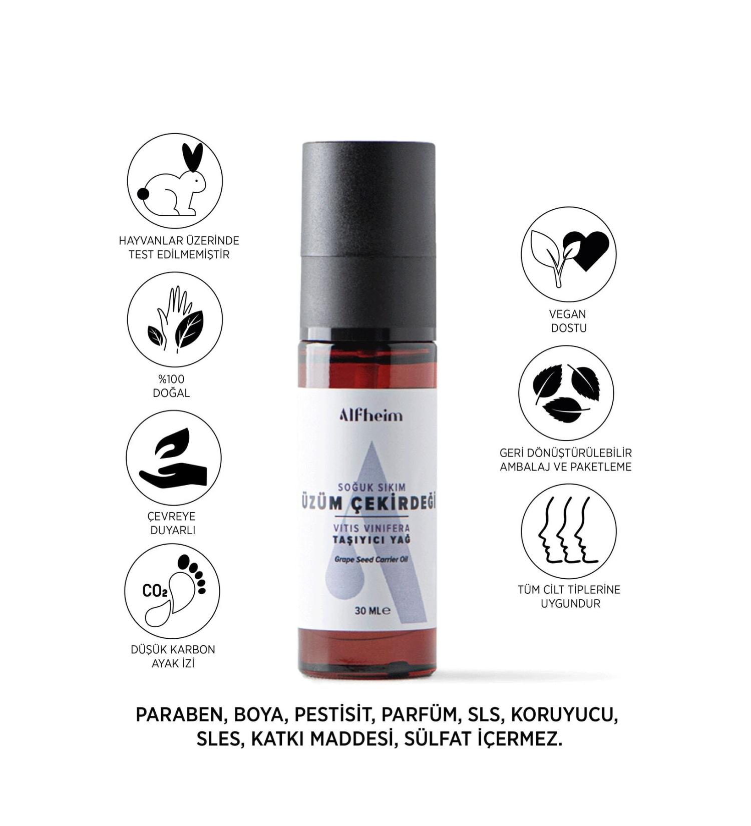 Alfheim Grape Seed Carrier Fixed Oil/ Grape Seed Oil/ Aromatherapy/ 30 ml - Buy Online on GoSupps.com