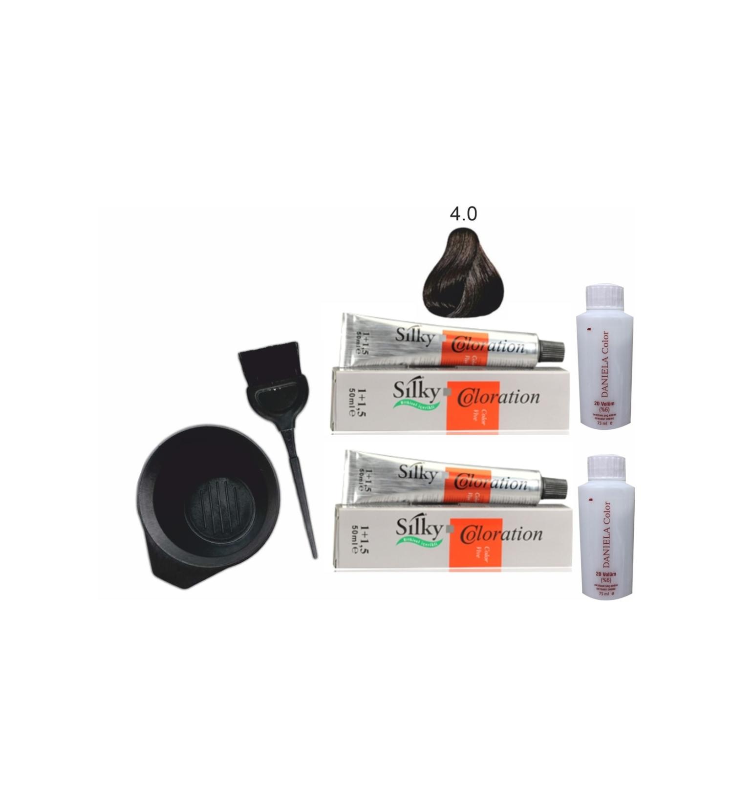Silky Herbal Hair Dye 5.1 Light Ash Brown 1+1.5 50ml X2pcs