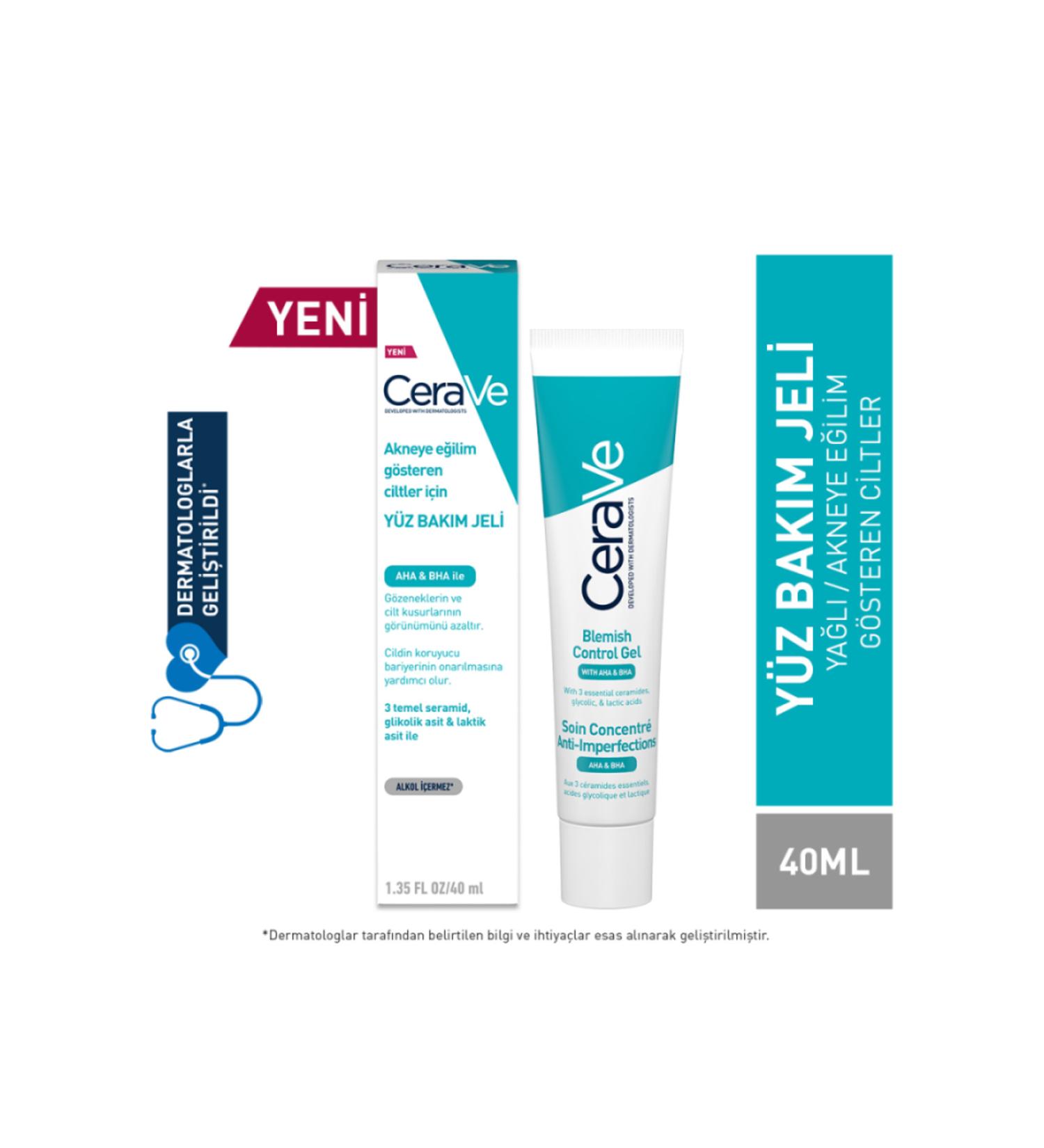 CeraVe Face Care Gel for Acne Prone Skin - 40 ml - Buy Online on GoSupps.com