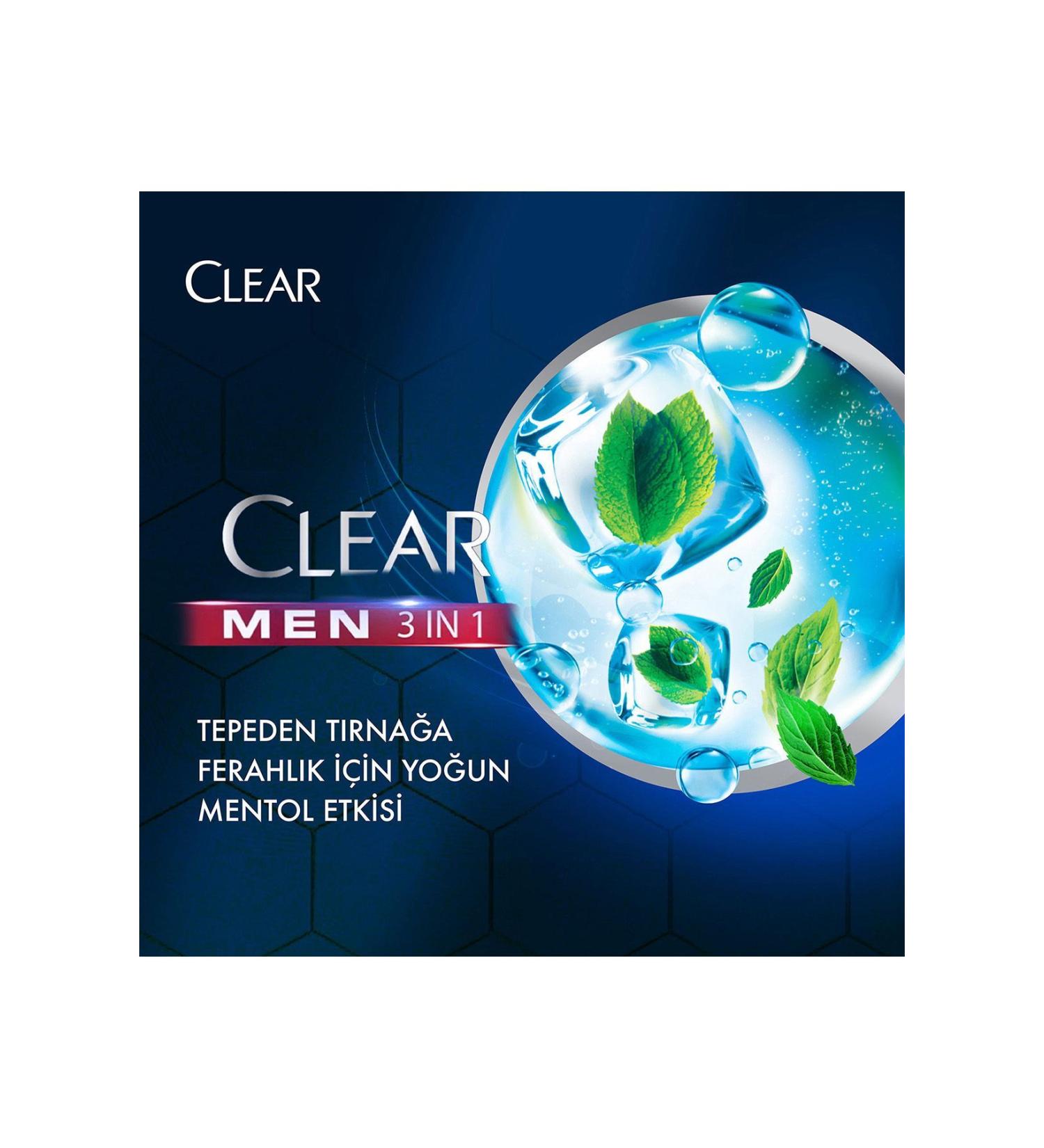 Clean & Clear Clear 350 Ml Men Shampoo 3in1 Menthol - Buy Online on GoSupps.com