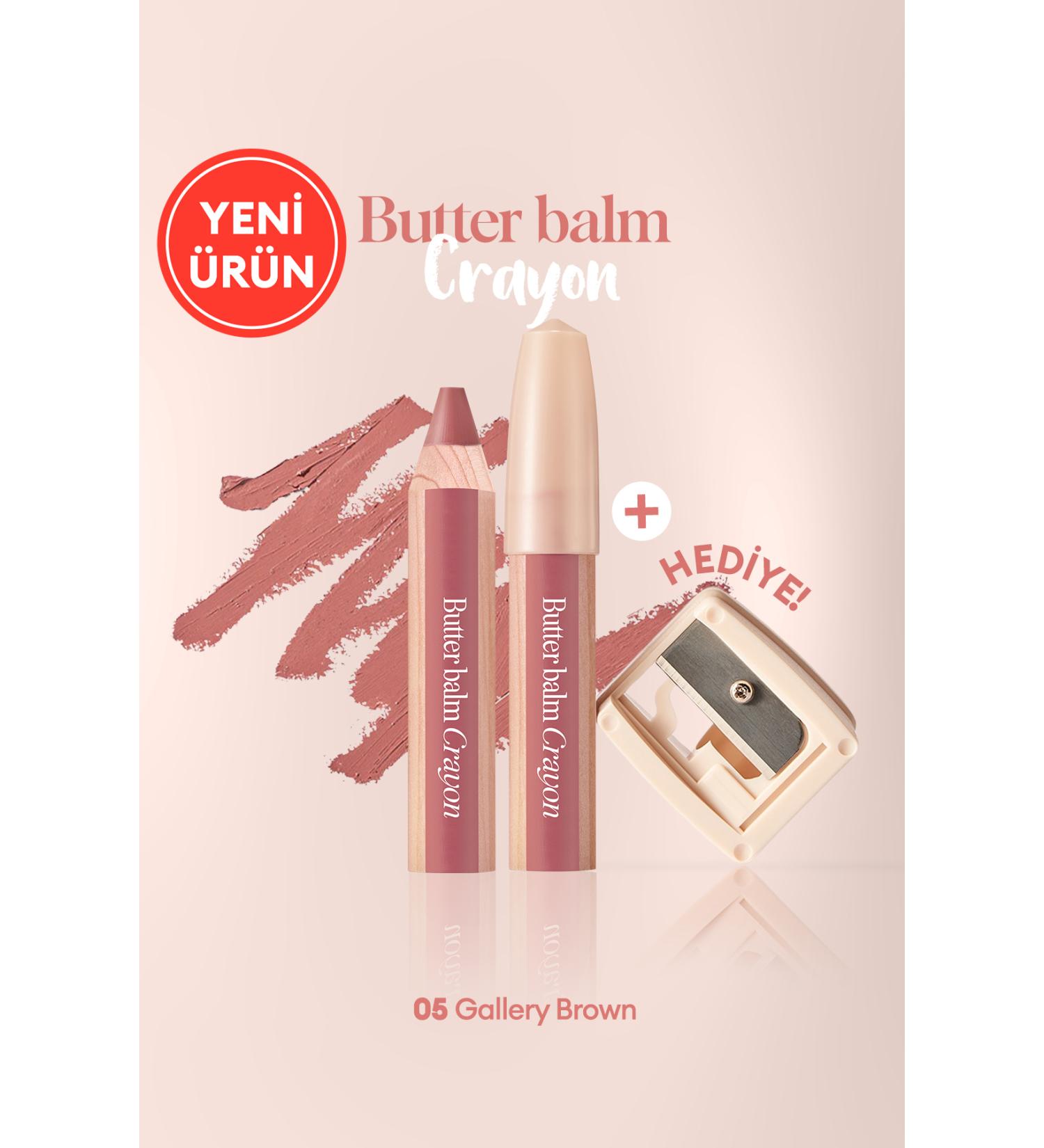 CLIO Creamy Tinted Lip Balm in Pencil Shape & Sharpener CLIO Butter Balm Crayon 005 Gallery Brown - Buy Online on GoSupps.com