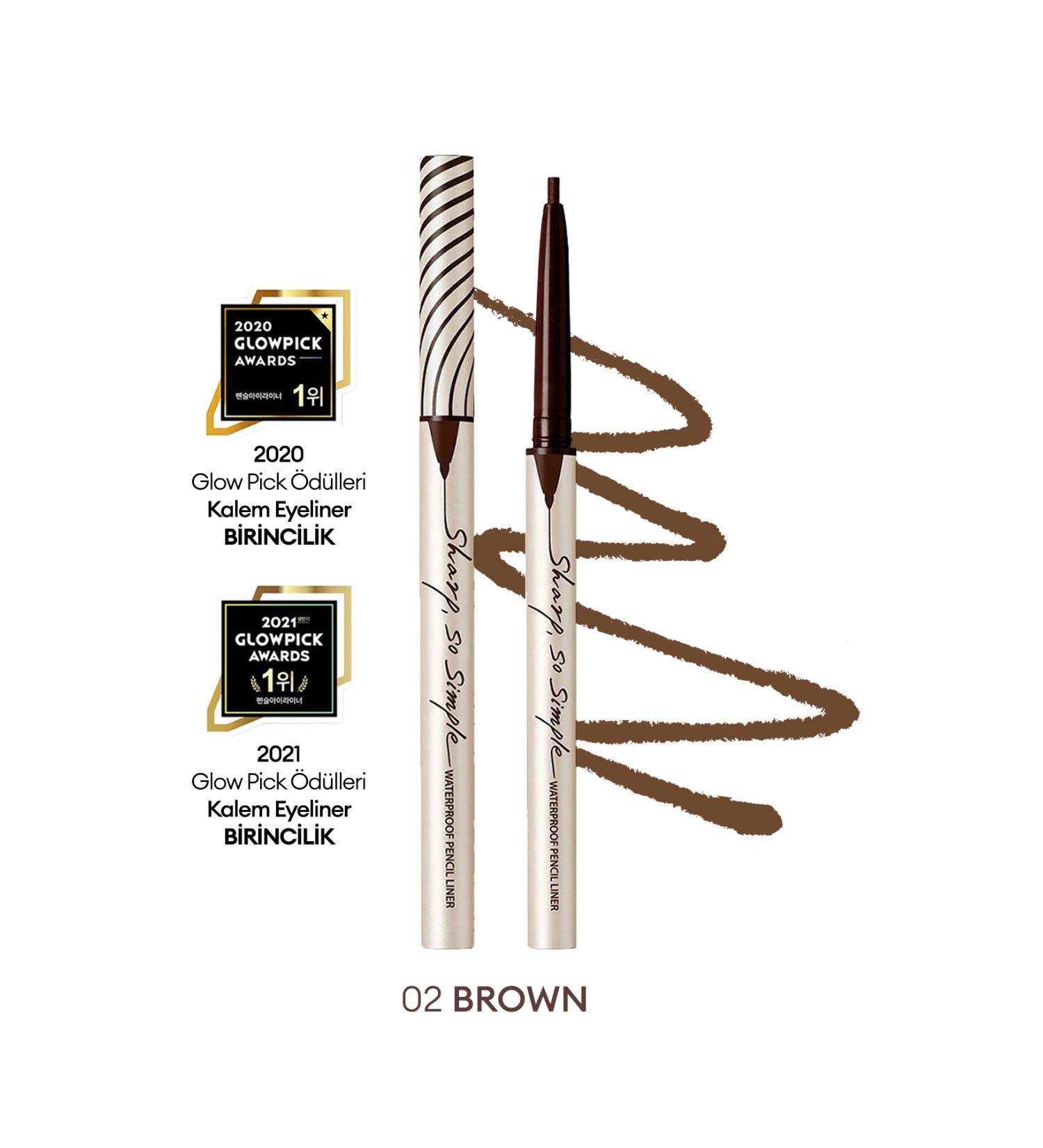 CLIO Waterproof Fine-Tipped Eyeliner CLIO Sharp So Simple Waterproof Pencil Liner (02 Brown) - Buy Online on GoSupps.com