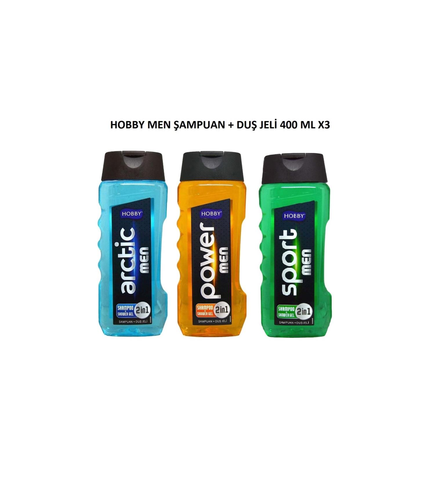 Hobby MEN SHOWER GEL + SHAMPOO 400 ML X3