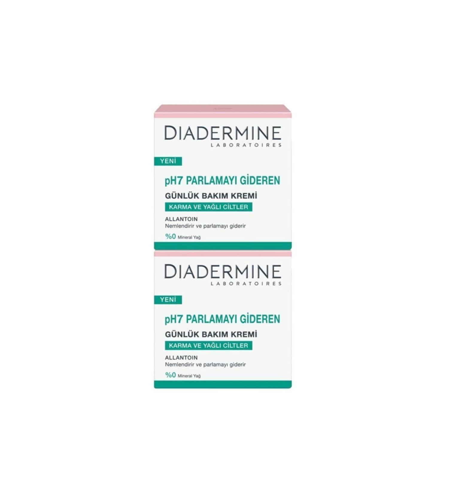 Diadermine Anti-Shine Daily Care Cream for Combination and Oily Skin 50 ml Ph7 X 2 Pieces
