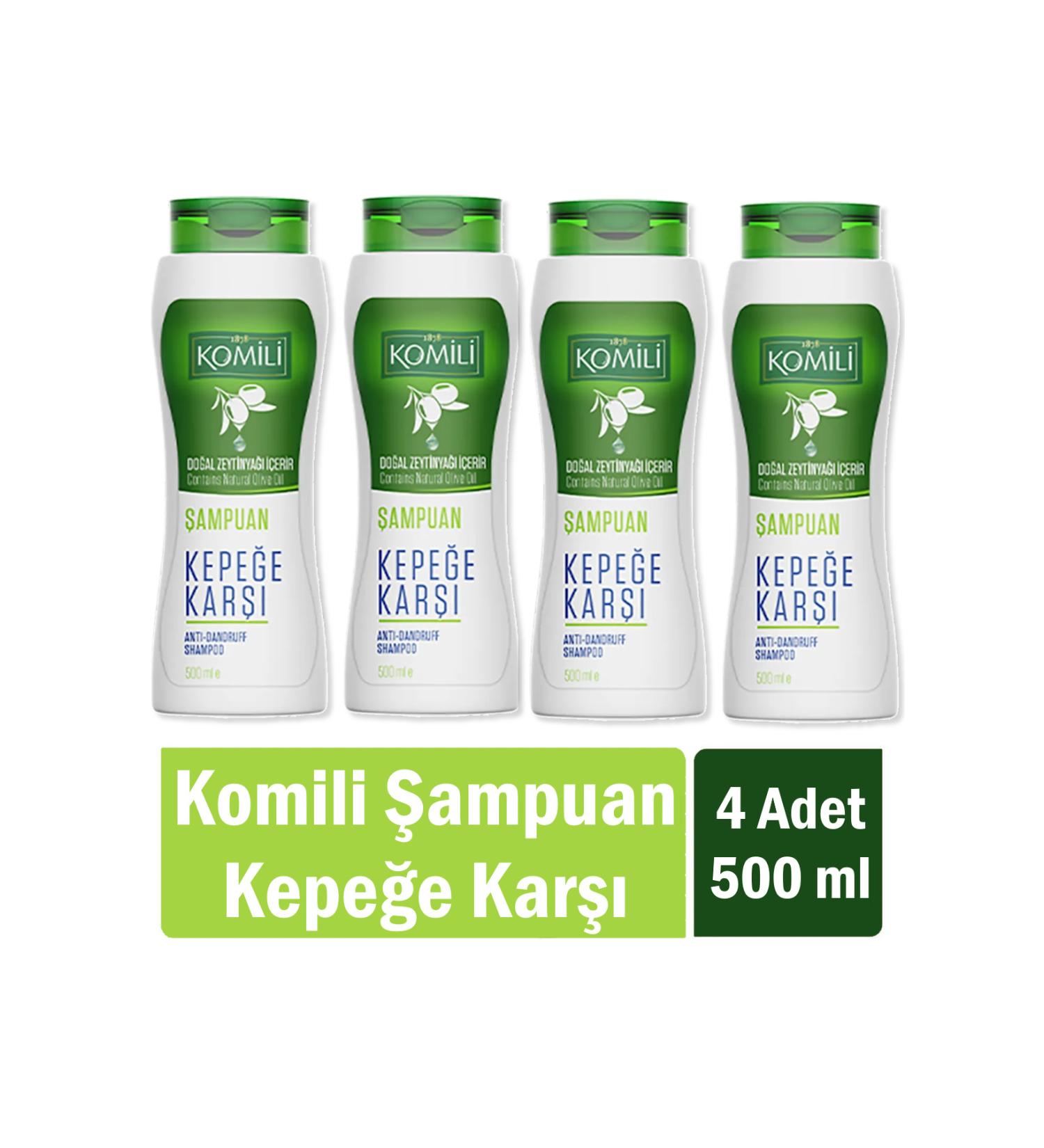 Komili Anti-Dandruff Vegan Shampoo for Dandruff-Prone Hair 500 ml x 4 Pieces