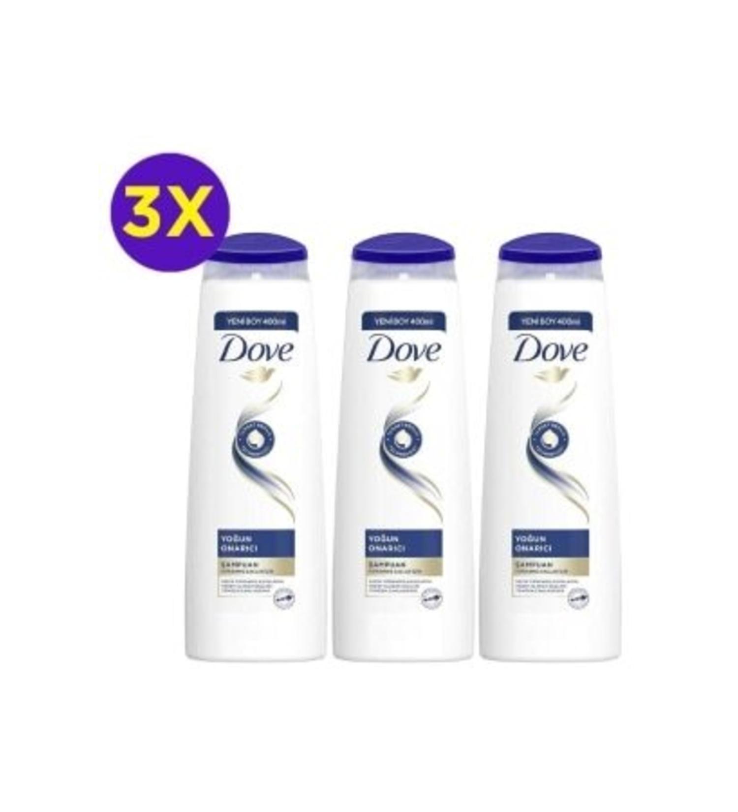 Dove Intensive Repair Shampoo 400 Ml Advantage Pack 3 Piece Set
