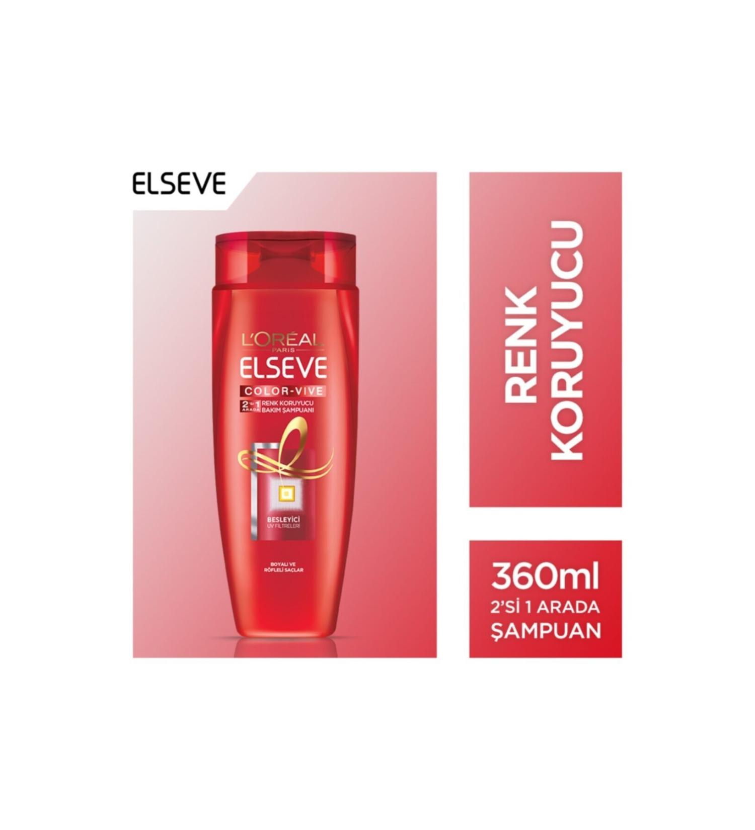 Elseve L'or al Paris Colorvive Color Protection Care Shampoo 2 in 1 360 ml - Buy Online on GoSupps.com