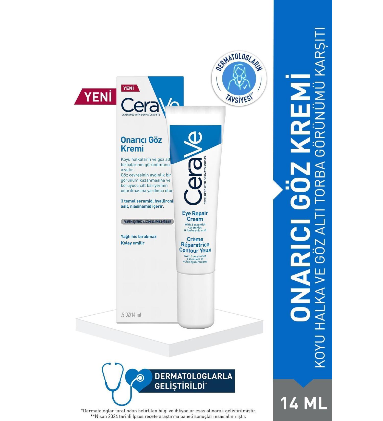 CeraVe Anti-Dark Circle and Under-Eye Bag Appearance Moisturizing and Repairing Eye Cream 14ML