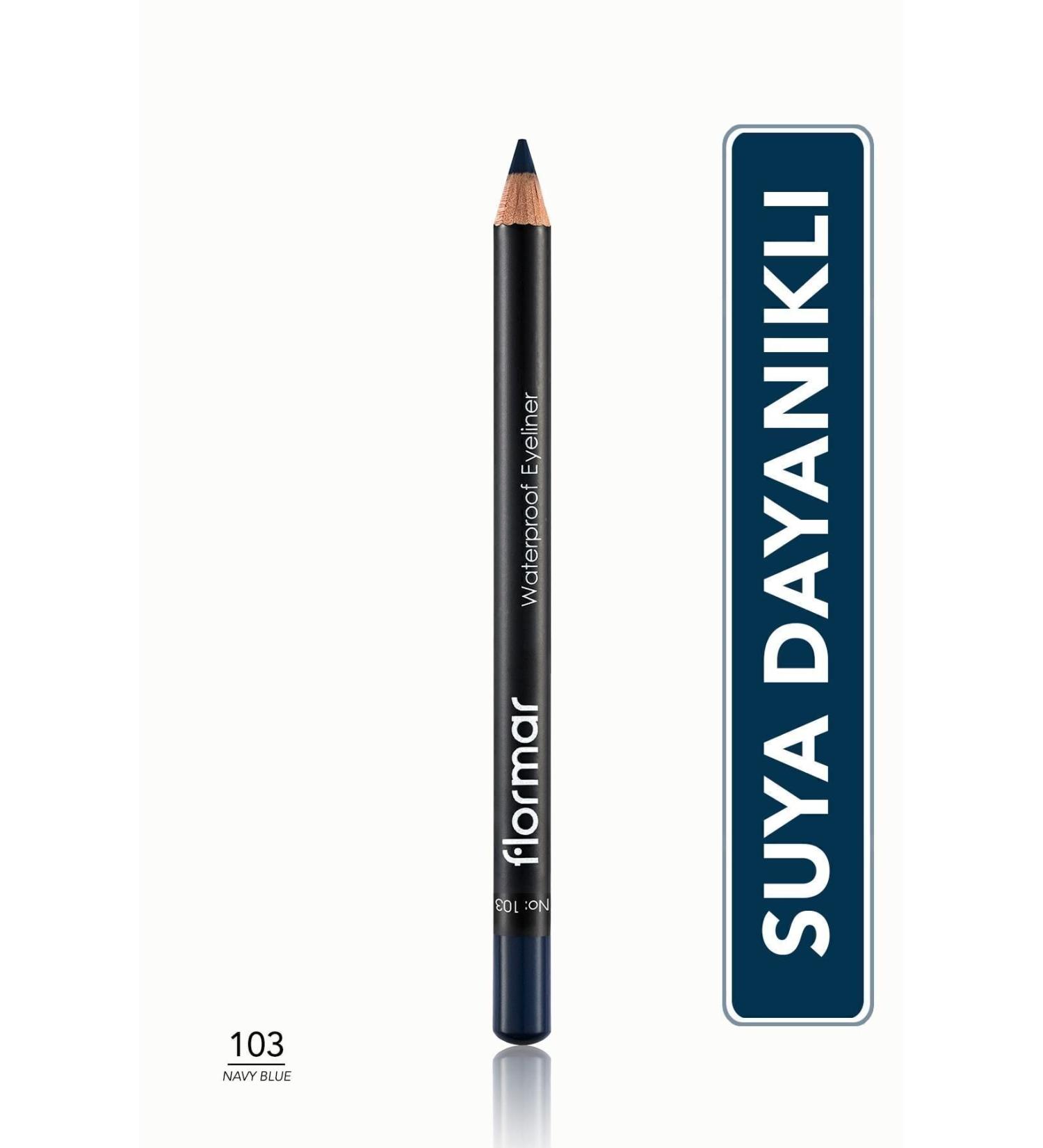 Flormar All Day Long Lasting and Non-Smudge Waterproof Eye Pencil - Blue Waterproof NTRLB 341 - Buy Online on GoSupps.com