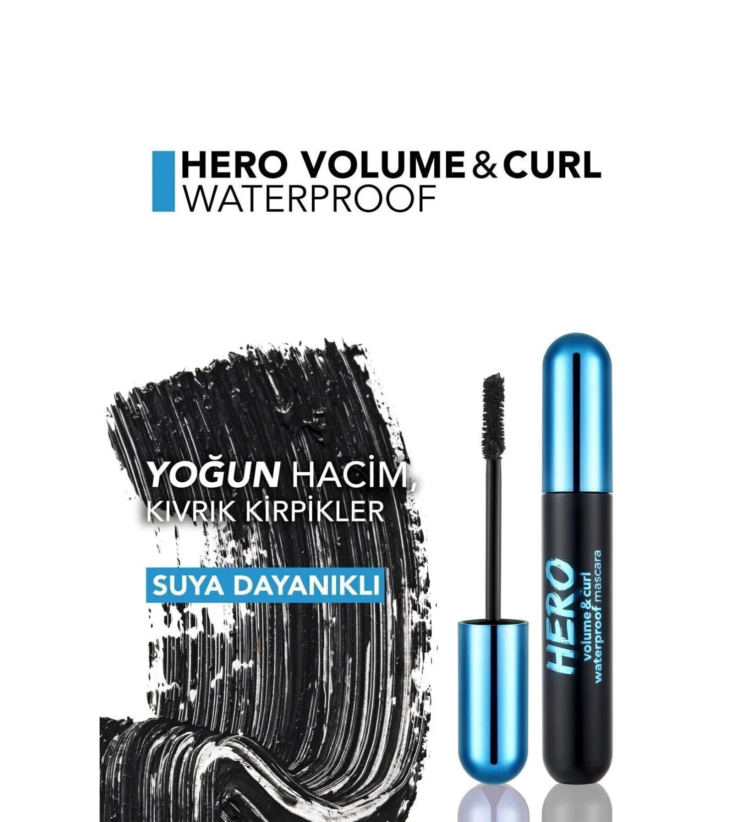 Flormar Curl and Volume Mascara Waterproof (BLACK)-hero Volume & Curl Mascara-8682536063050