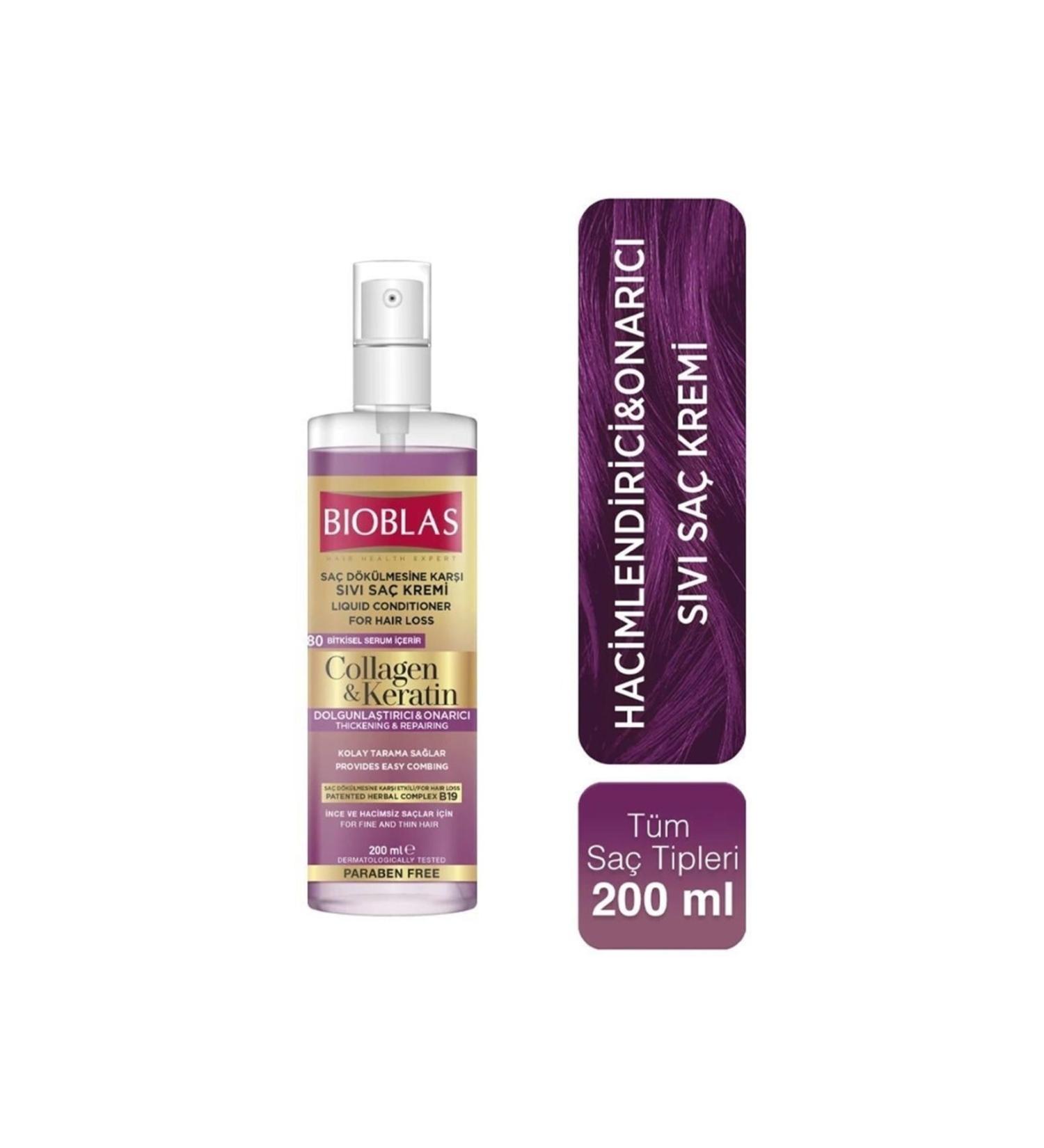 Bioblas Collagen & Keratin Liquid Hair Conditioner 200 Ml