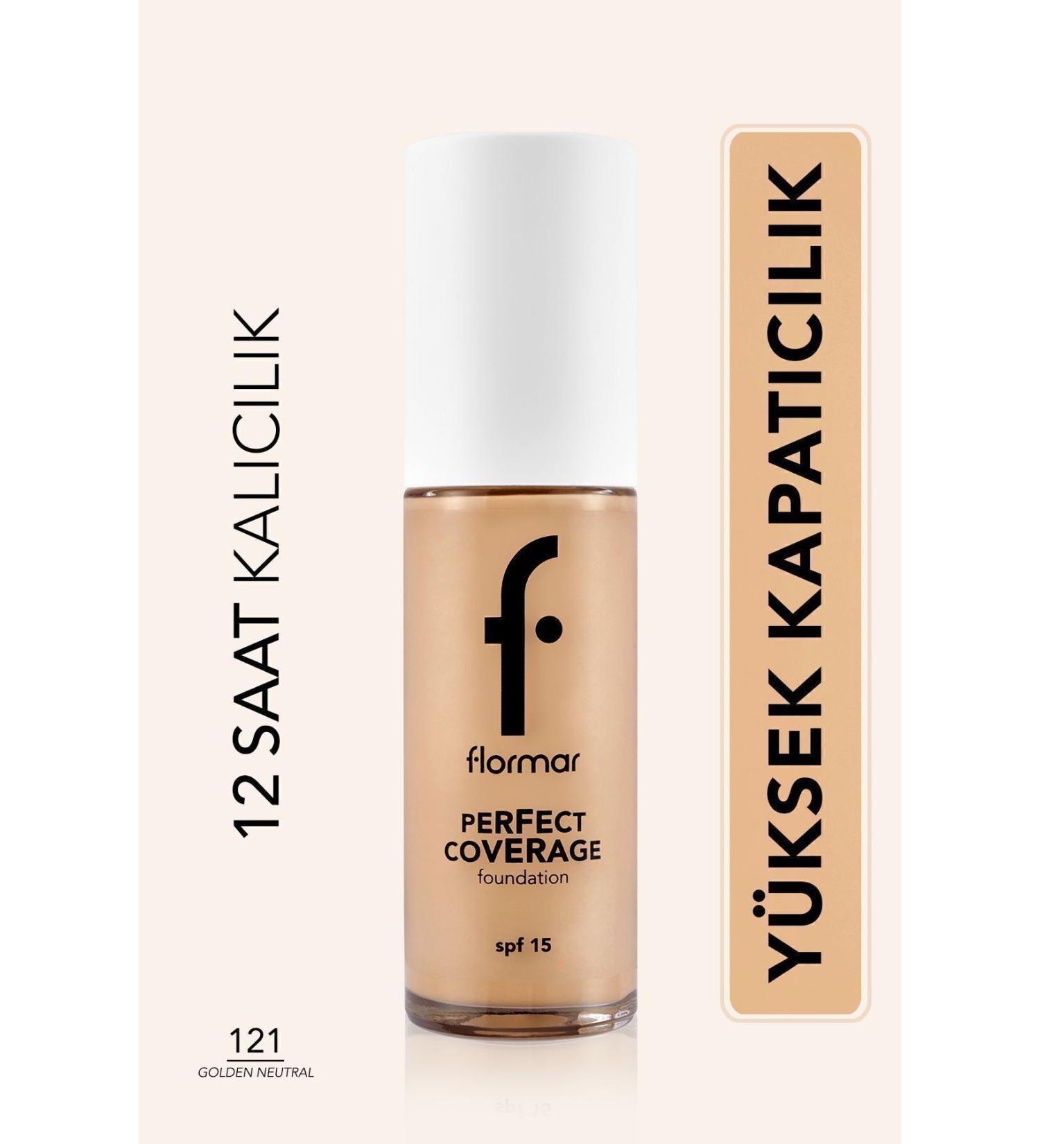Flormar Perfect Coverage Foundation Time to Pamper Yourself 121 Golden Natural NTRLB392 - Buy Online on GoSupps.com