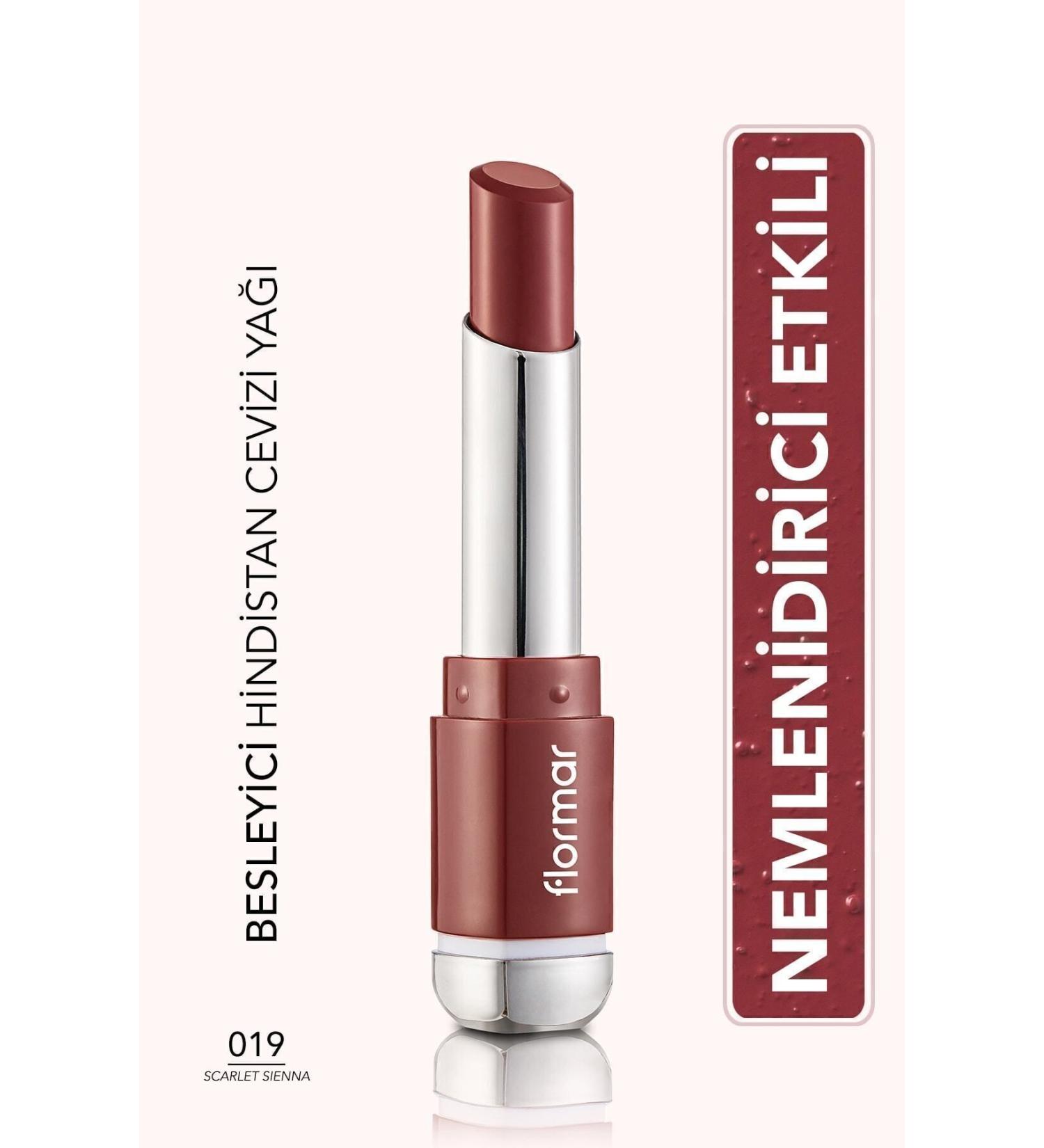 Flormar Satin Textured Stick Lipstick - Prime N Lips Lipstick - 016 Velvety Bordeaux - 8690604364473